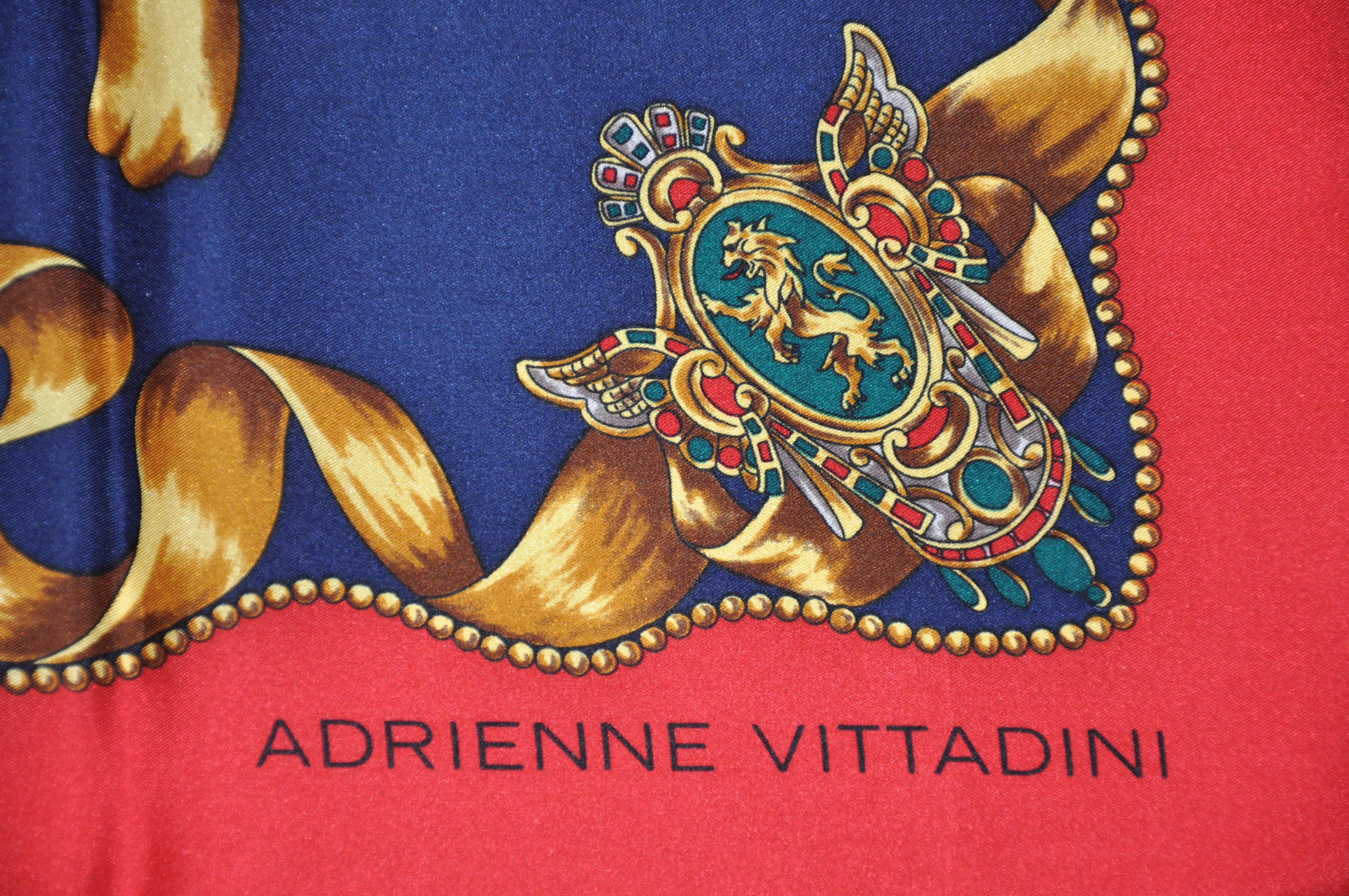 Marron Adrienne Vittadini - Écharpe en soie « Sunburst Royal Crown » merveilleusement élégante en vente