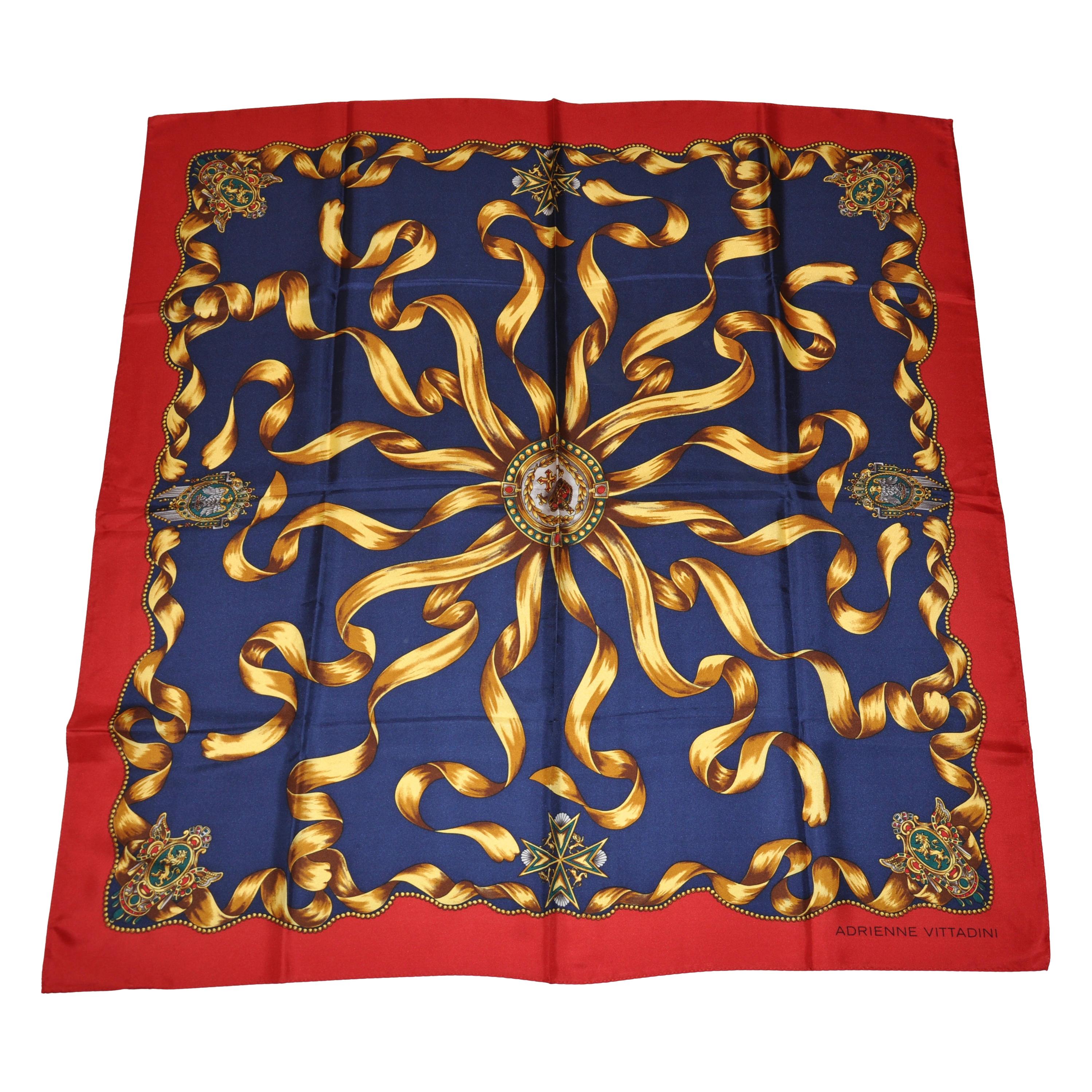 Adrienne Vittadini Wonderfully Elegant "Sunburst Royal Crown" Silk Scarf