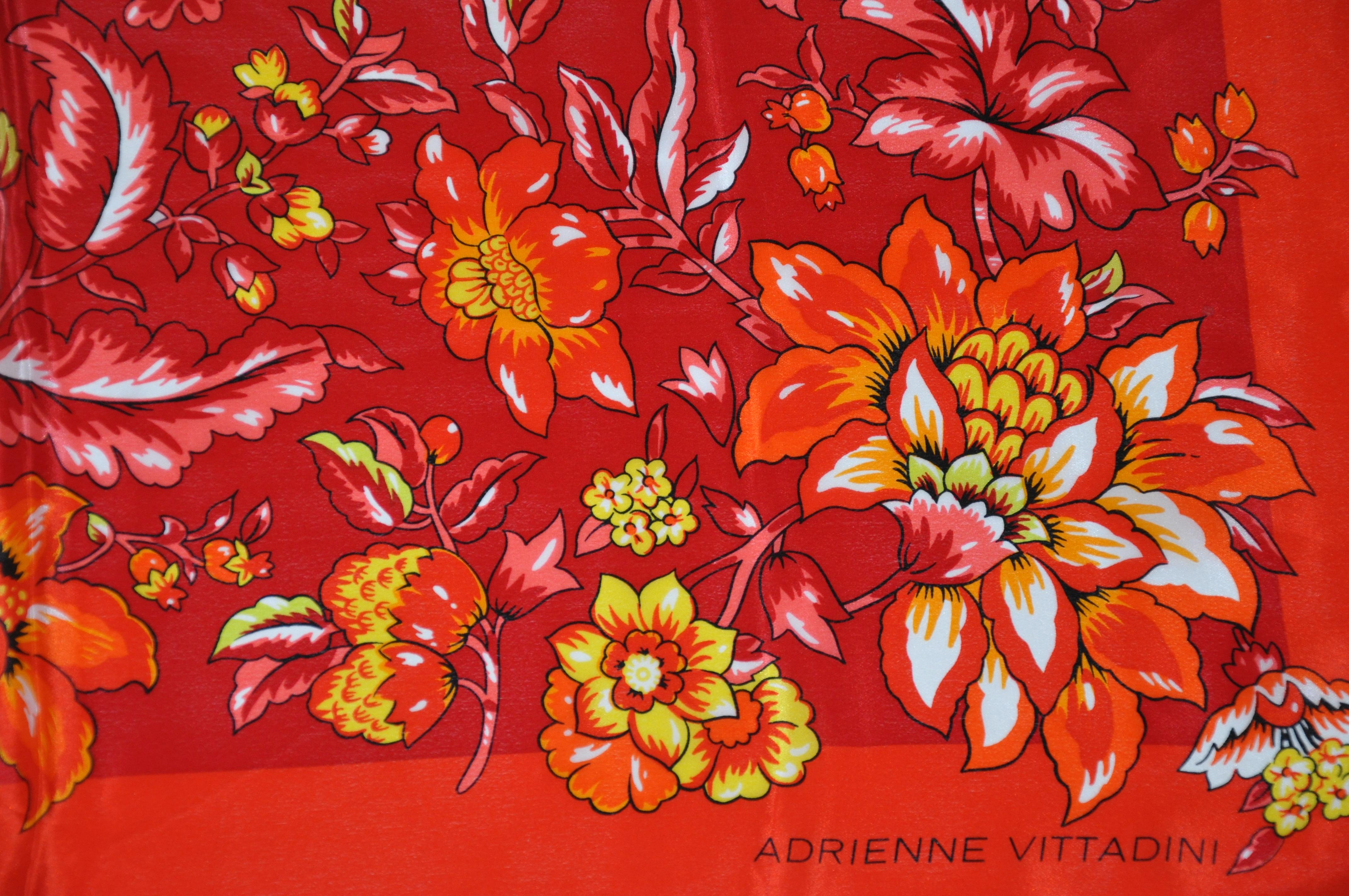Women's or Men's Adrienne Vittadini Wonderfully Glorious Floral Silk Scarf For Sale
