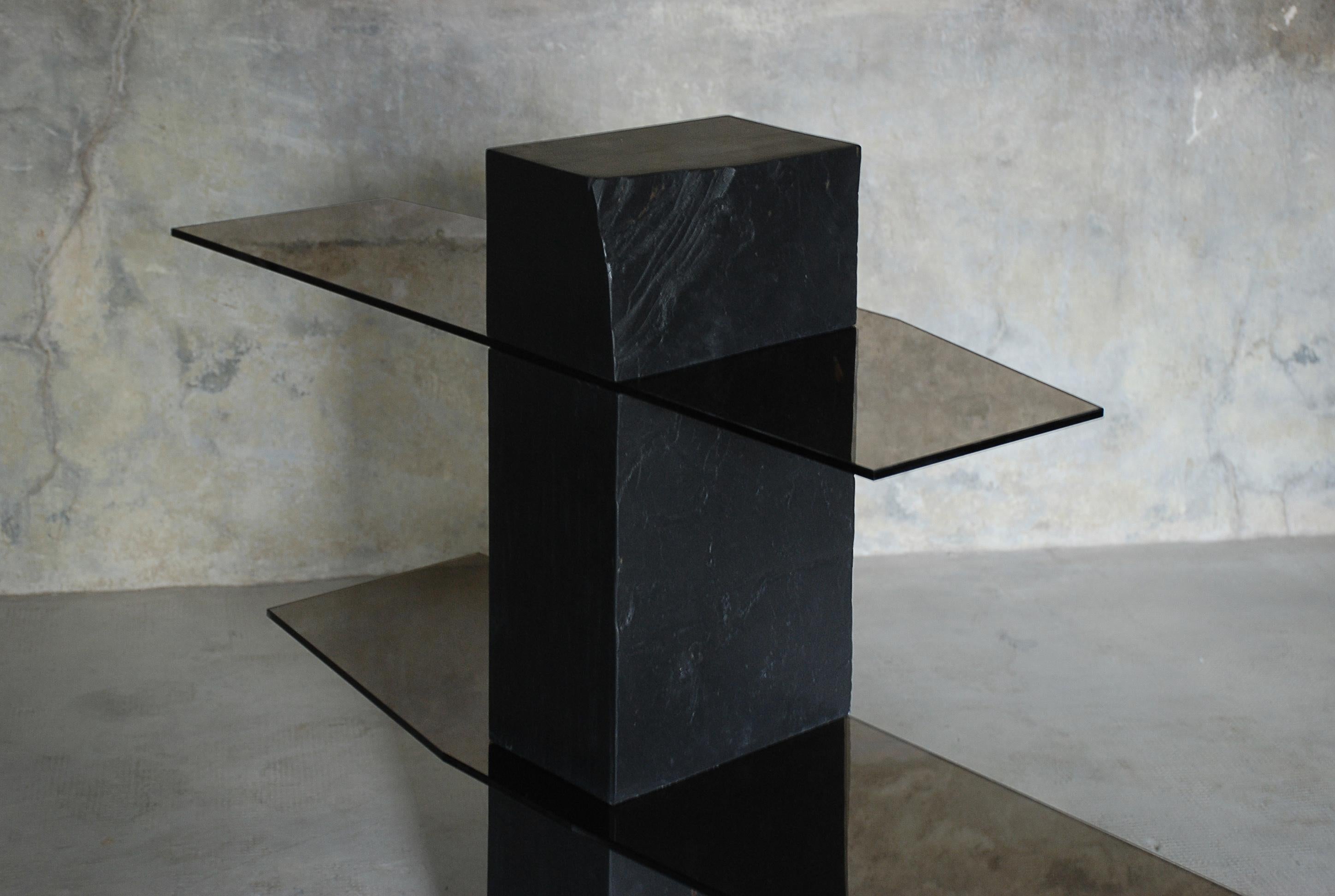 Organic Modern Adroit Sculpted Console Shelf, Sculpted by Frederic Saulou