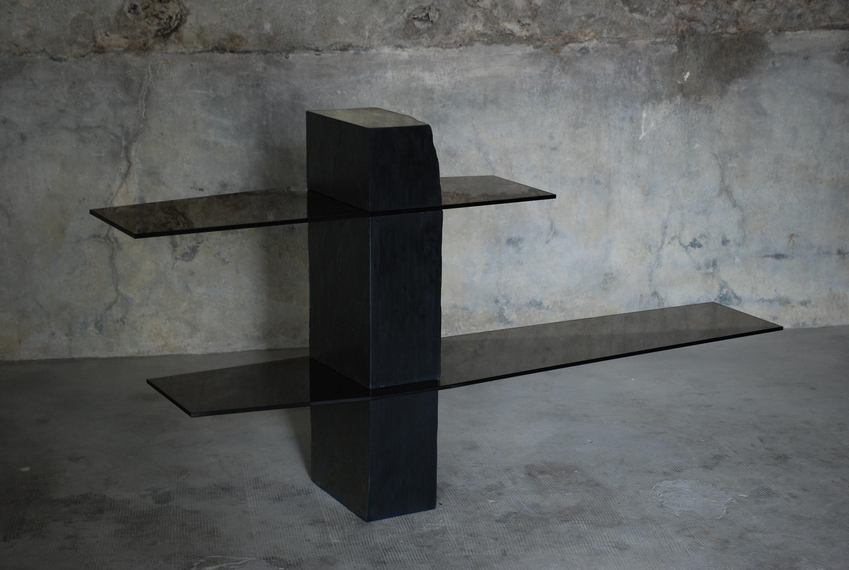 Adroit Sculpted Console Shelf, Sculpted by Frederic Saulou In New Condition In Geneve, CH