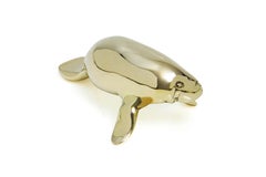 Adult Manatee Polished Brass Sculpture