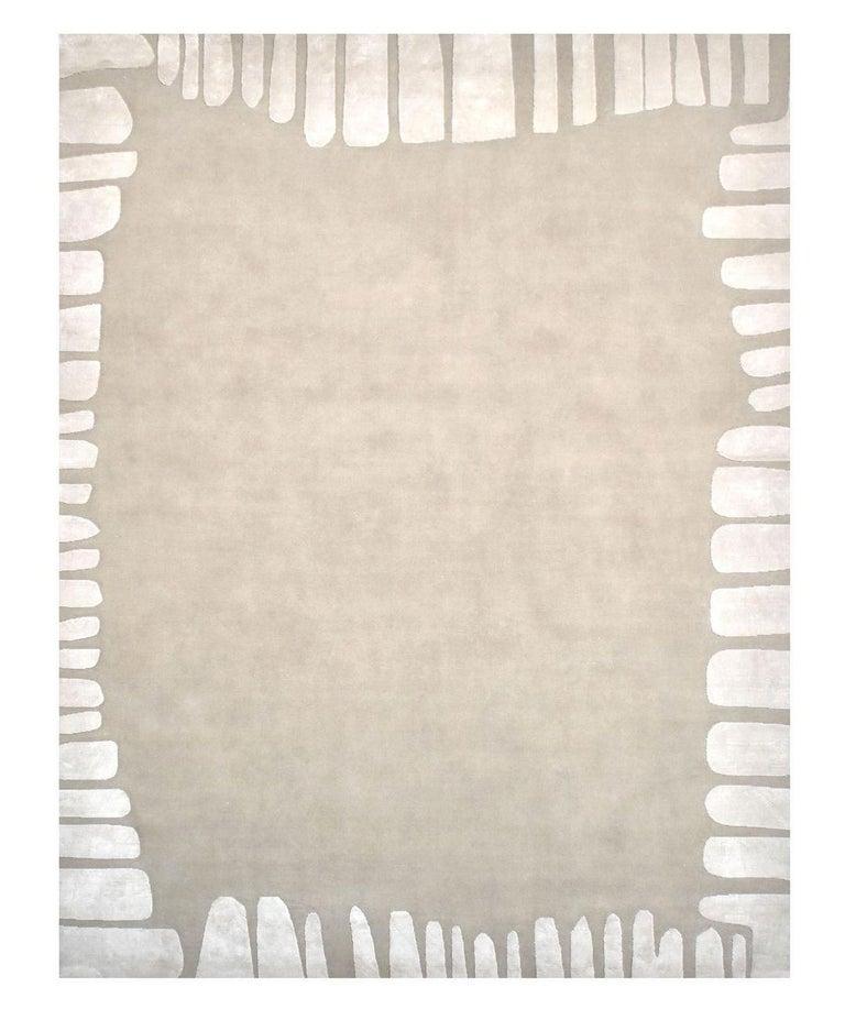 Adurite Frame Medium rug by Art & Loom
Dimensions: D274.3 x H365.8 cm
Materials: New Zealand wool with Chinese silk—(2) pile heights
Quality (Knots per Inch): 100
Also available in different dimensions.

Samantha Gallacher has always had a