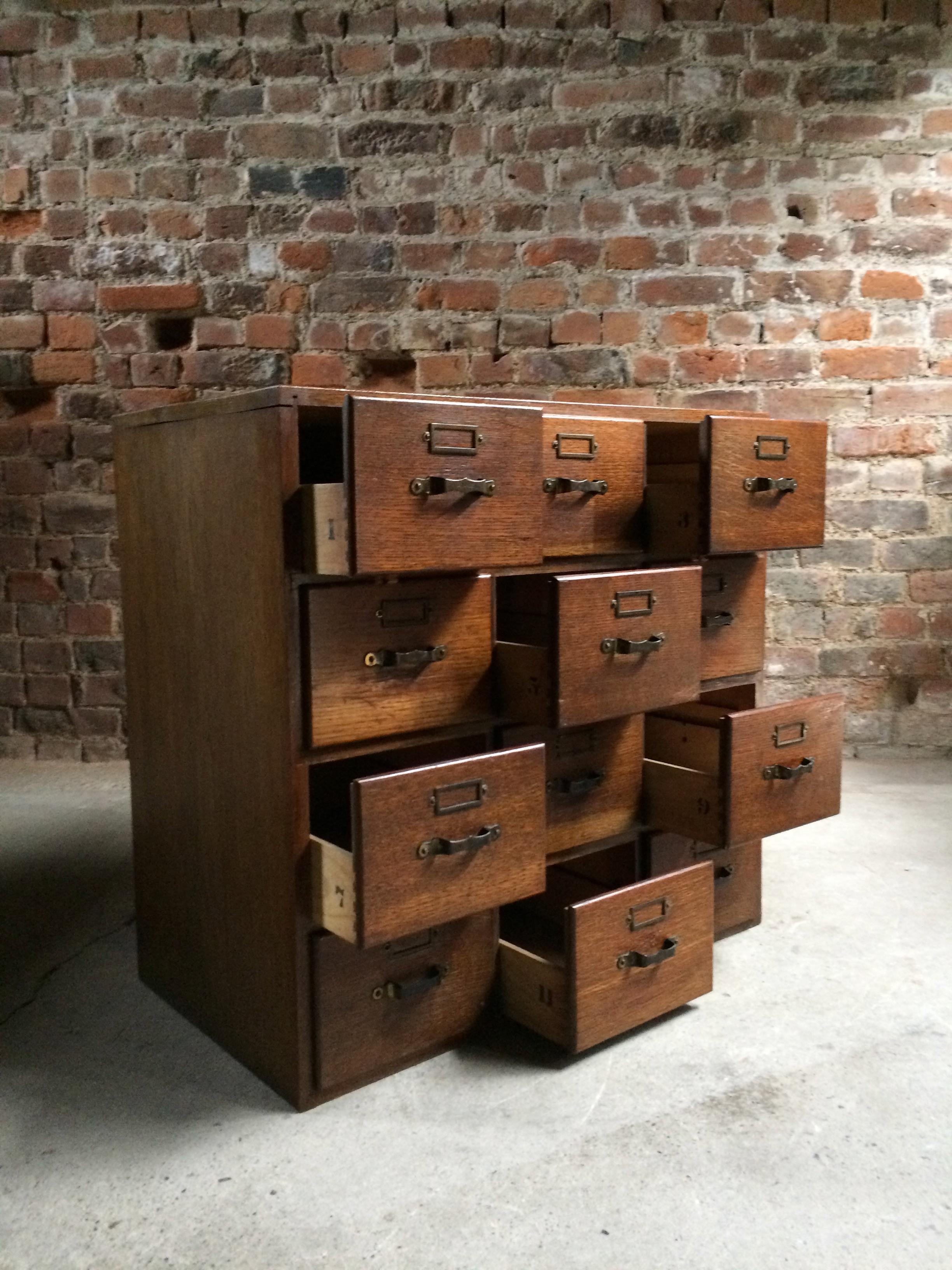 Industrial Advance Systems Haberdashery Oak Chest of Drawers Filing Cabinet Loft Style