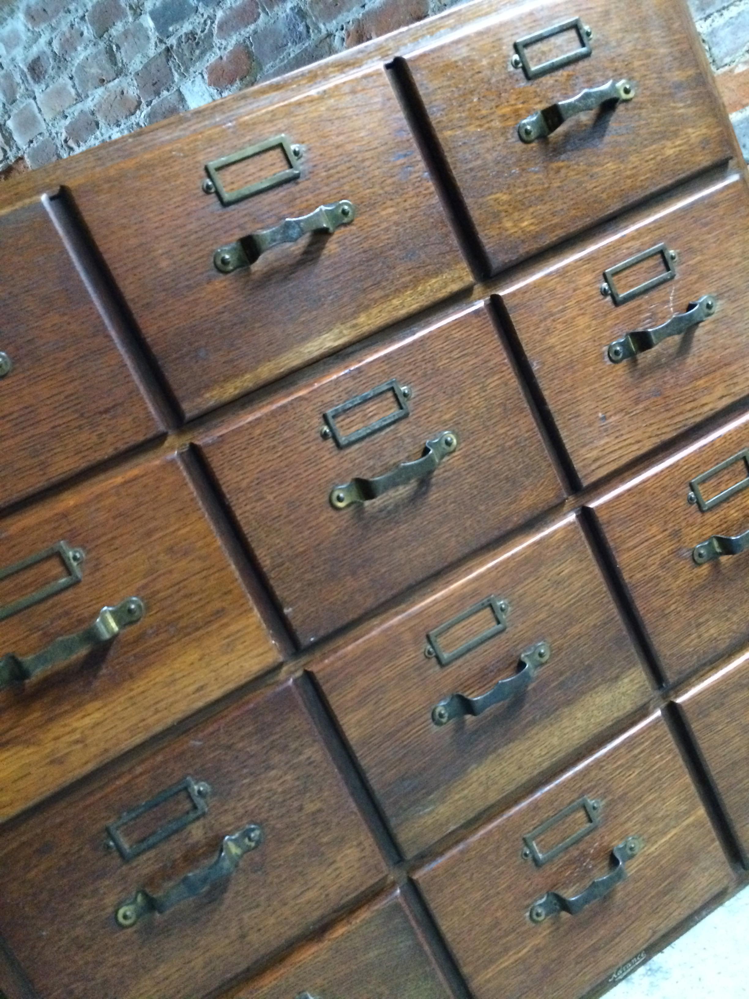 Early 20th Century Advance Systems Haberdashery Oak Chest of Drawers Filing Cabinet Loft Style