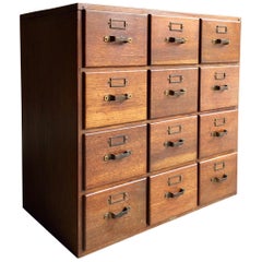 Antique Advance Systems Haberdashery Oak Chest of Drawers Filing Cabinet Loft Style