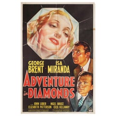 "Adventure in Diamonds" 1940 U.S. One Sheet Film Poster