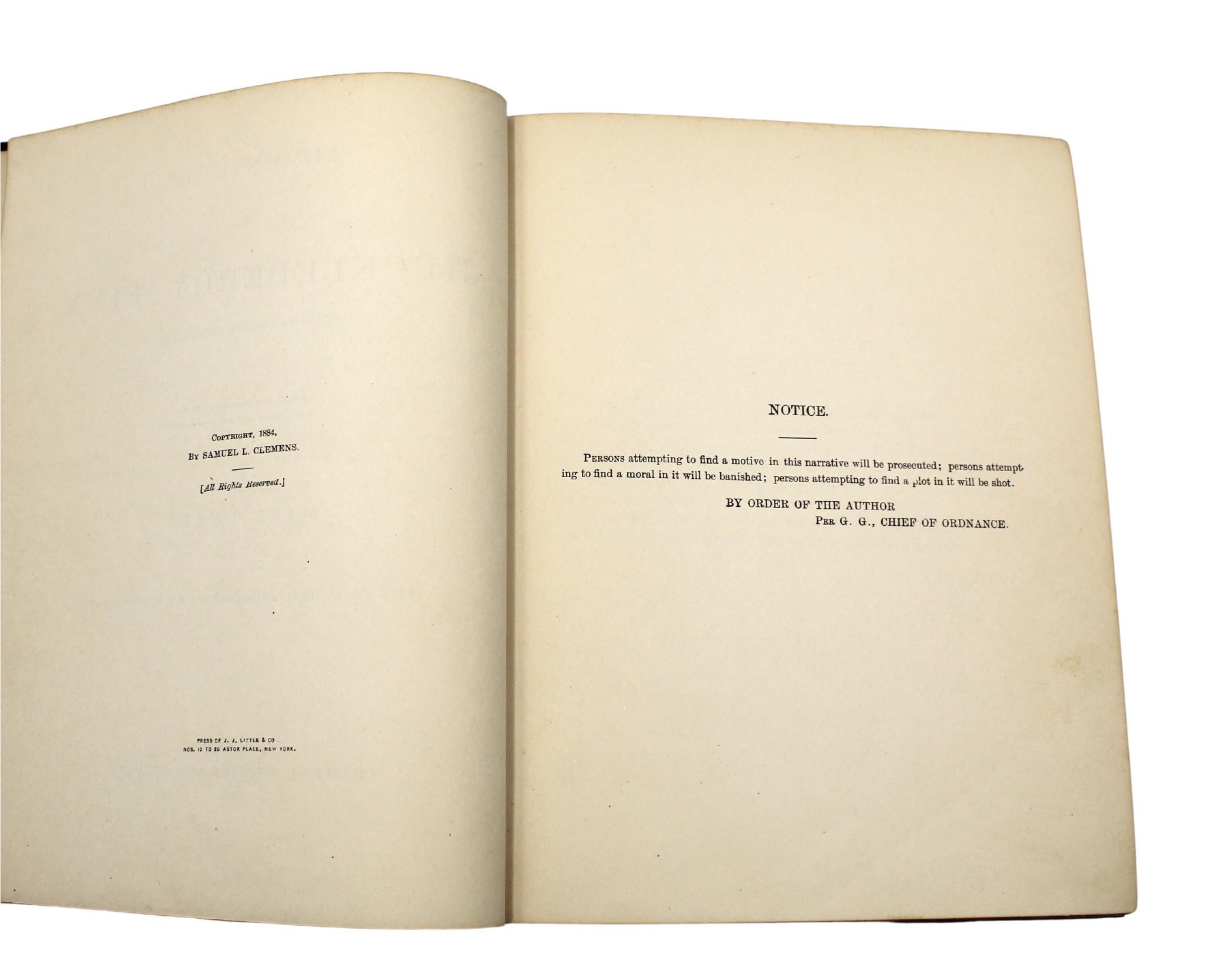 Adventures of Huckleberry Finn by Mark Twain, First American Edition, 1885 3