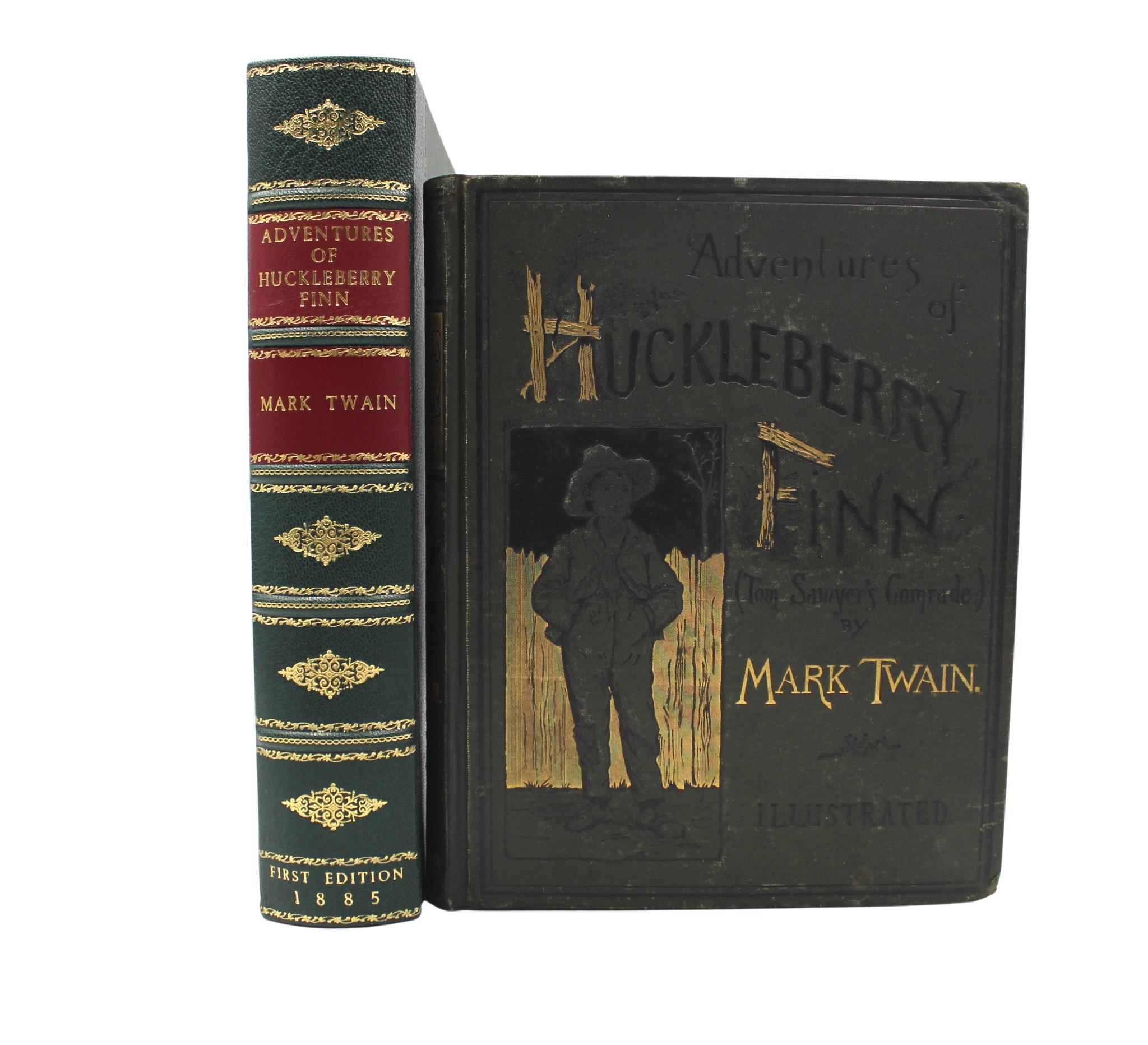 Late 19th Century Adventures of Huckleberry Finn by Mark Twain, First American Edition, 1885