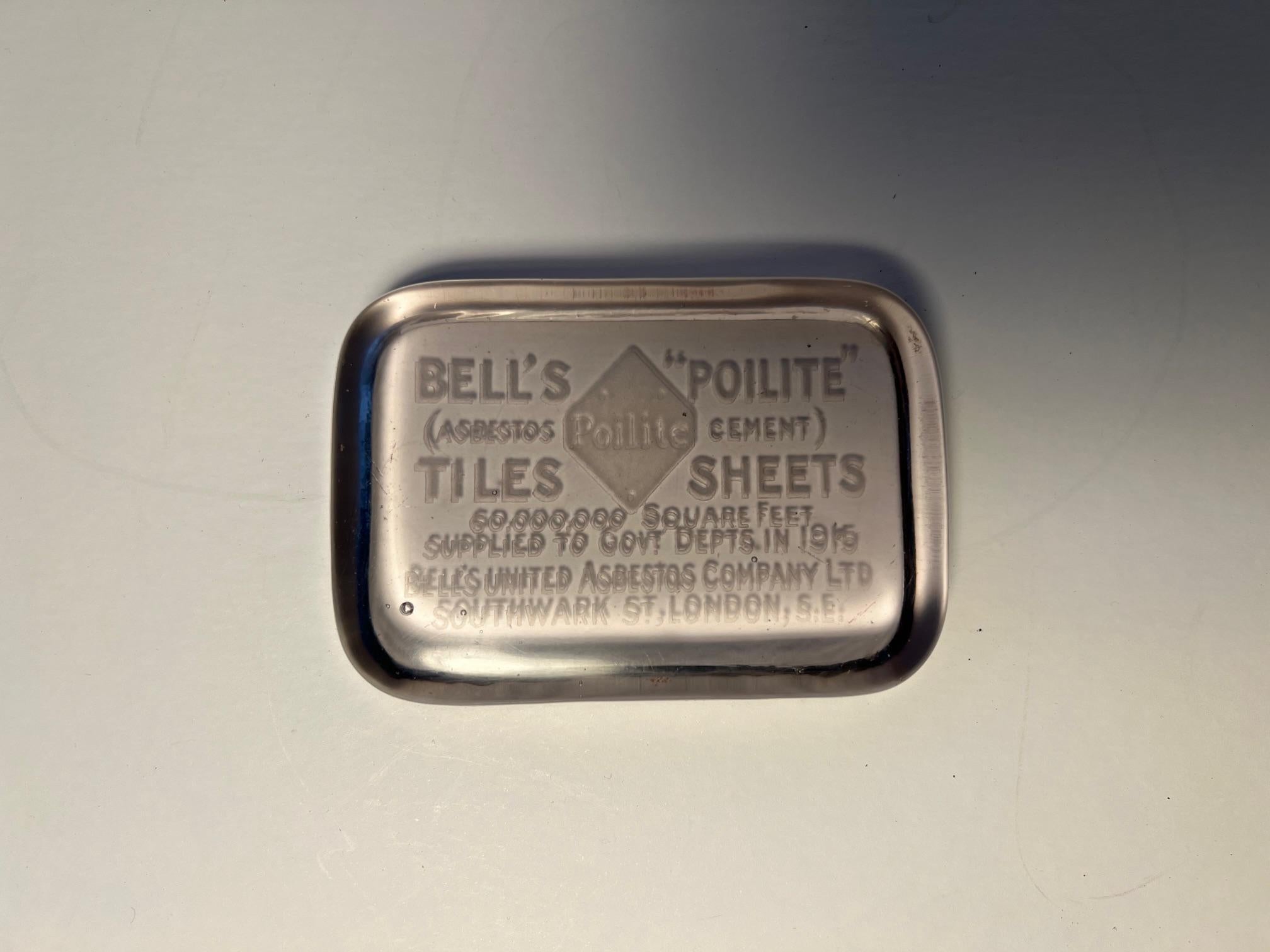 Bureau publicitaire / presse-papier Bell's Polite Feuilles d'amiante