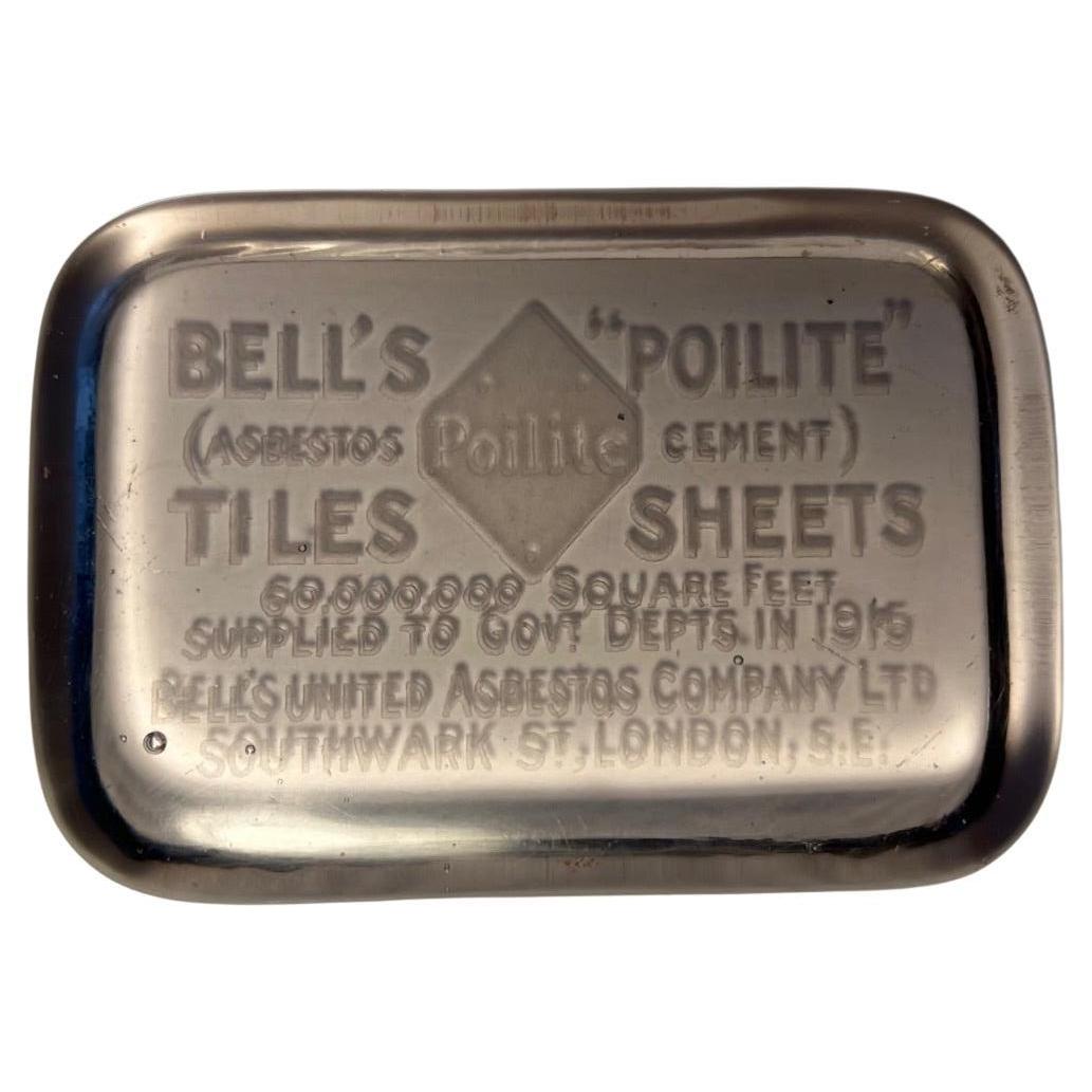 Bureau publicitaire / presse-papier Bell's Polite Feuilles d'amiante"