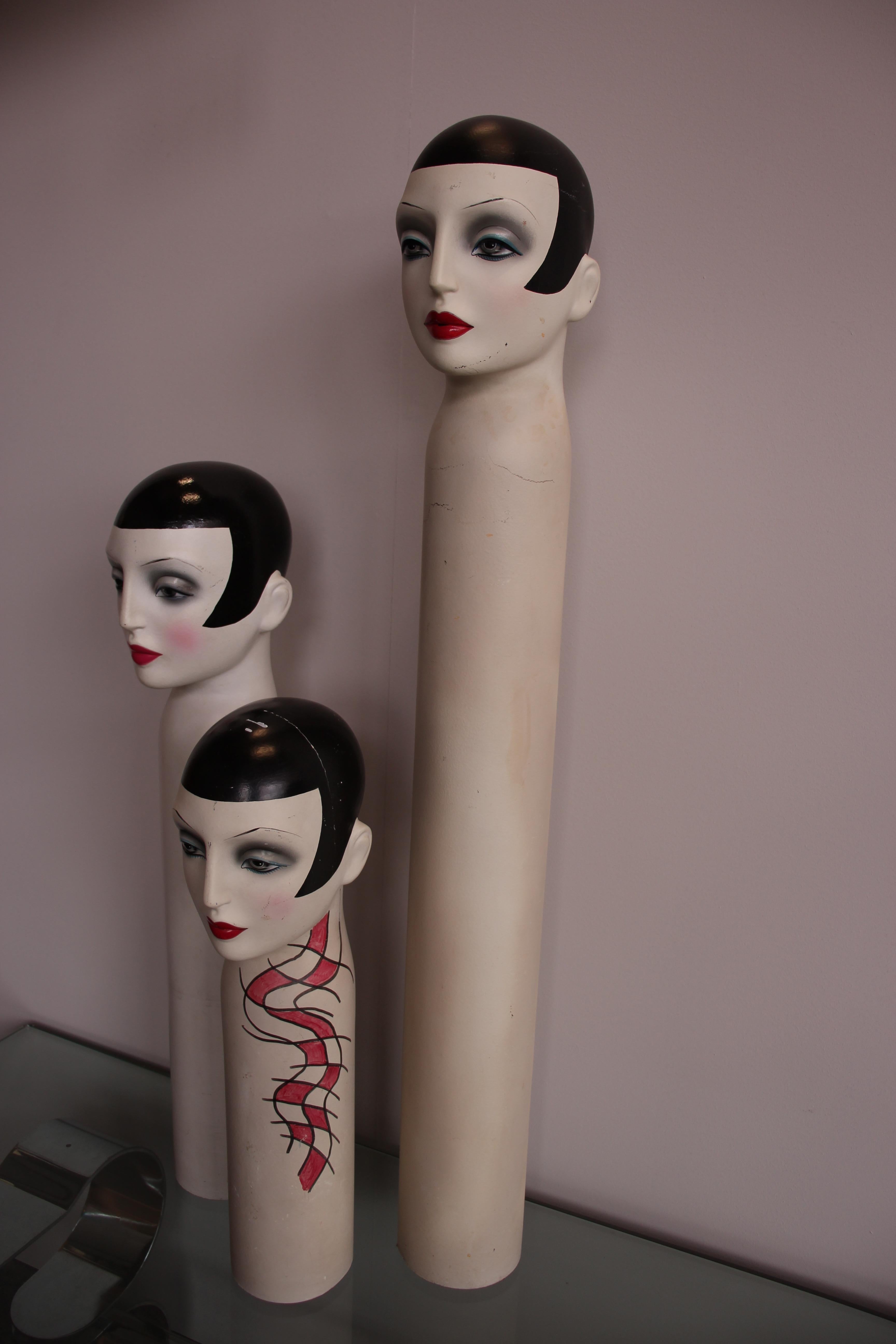 Mid-Century Modern Advertising Figures, Mannequins for Hats and Scarves from the 1950s