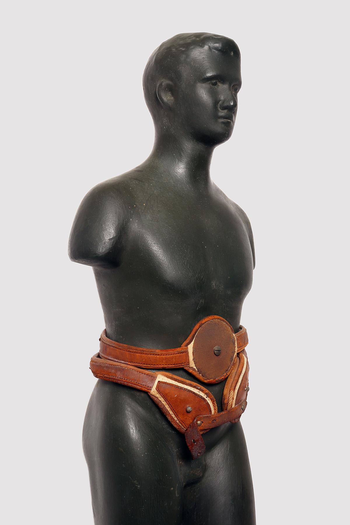 French Advertising mannequin for containment belts, France 1920.
