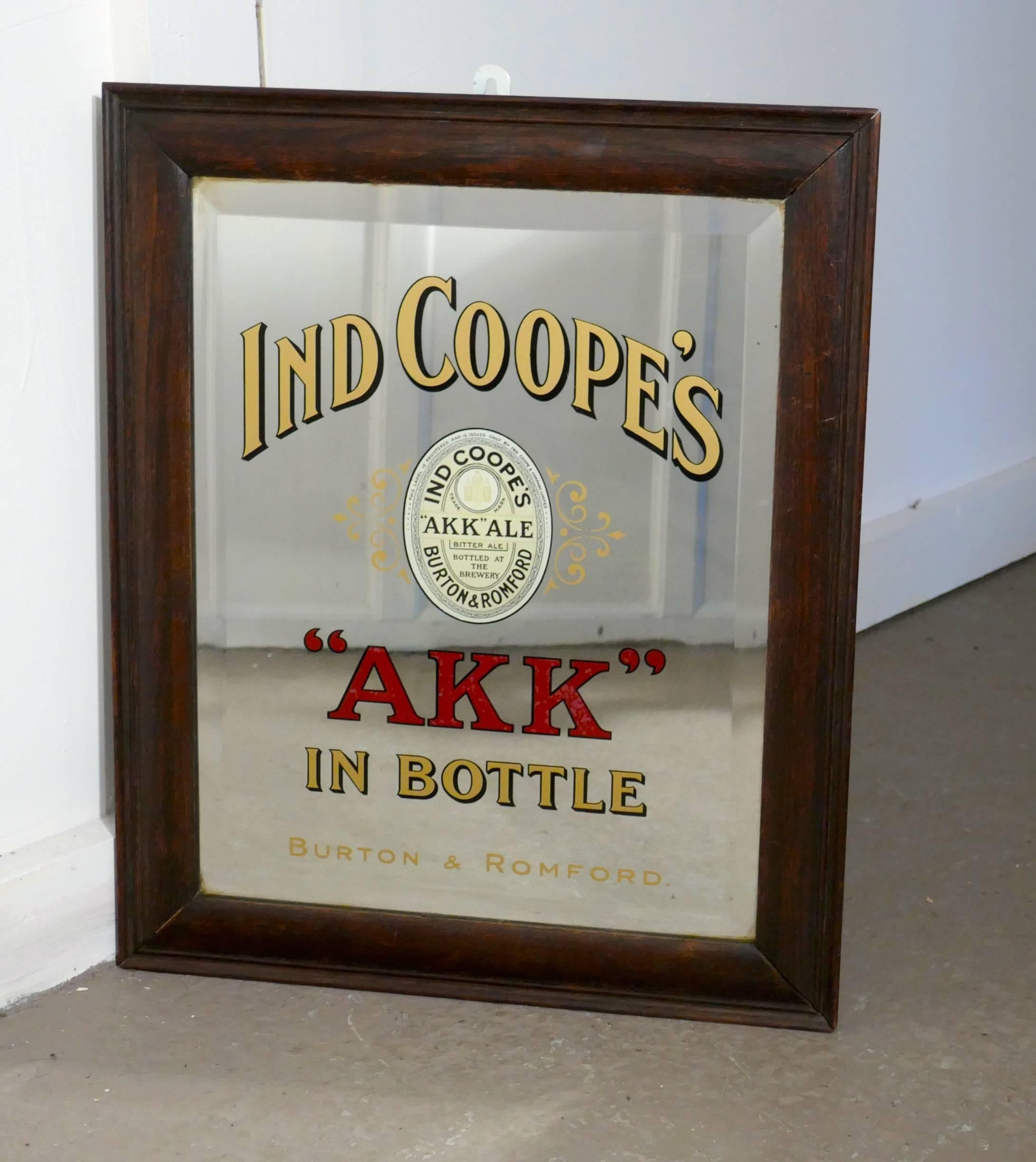 Advertising Mirror, Pub Mirror for Ind Coope AKK In Good Condition In Chillerton, Isle of Wight