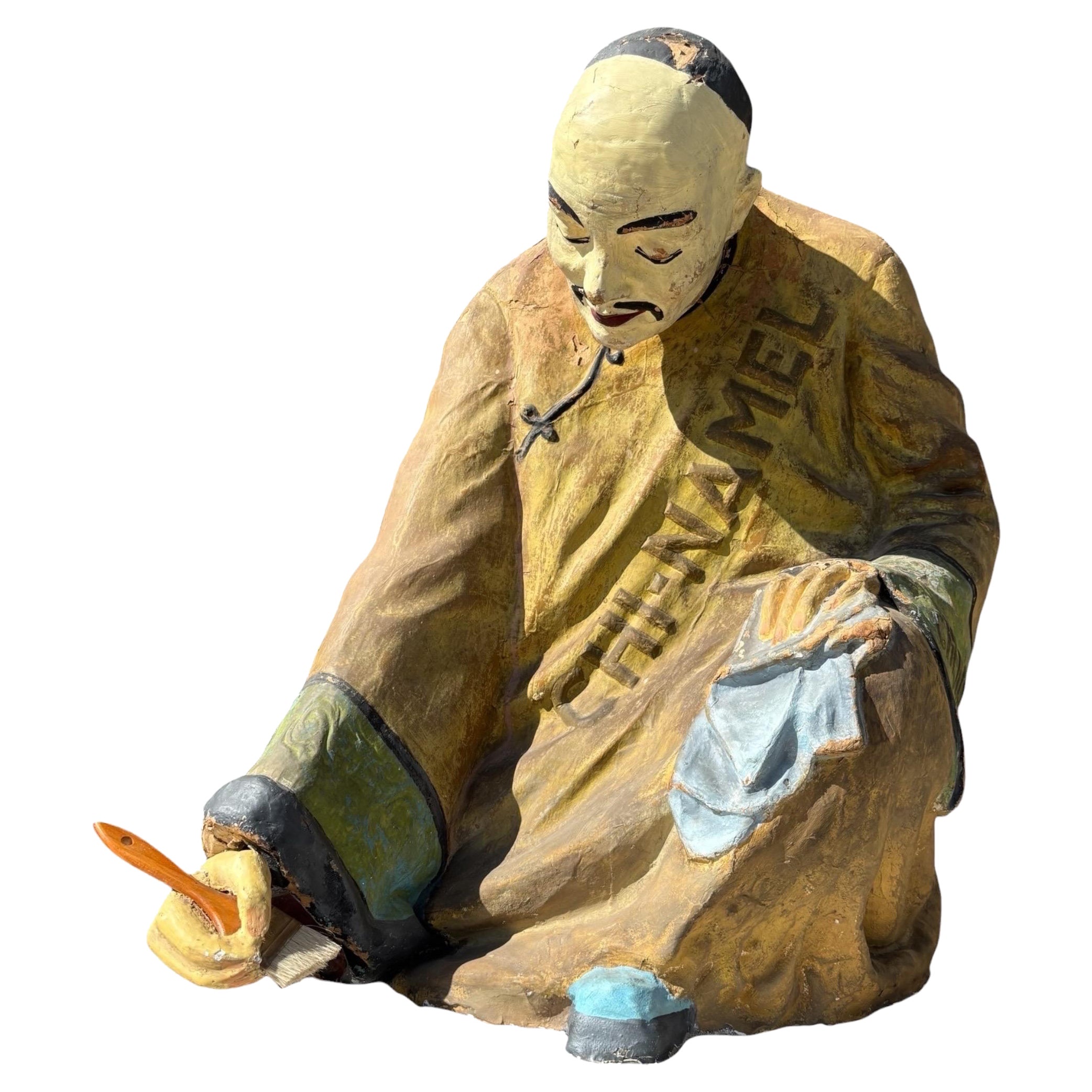 Figurine publicitaire en papier mâché pour Chi-Namel, C1900 en vente