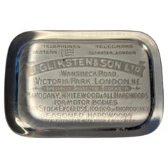 Antique Advertising paperweight - "J.Gliksten & Sons LTD"