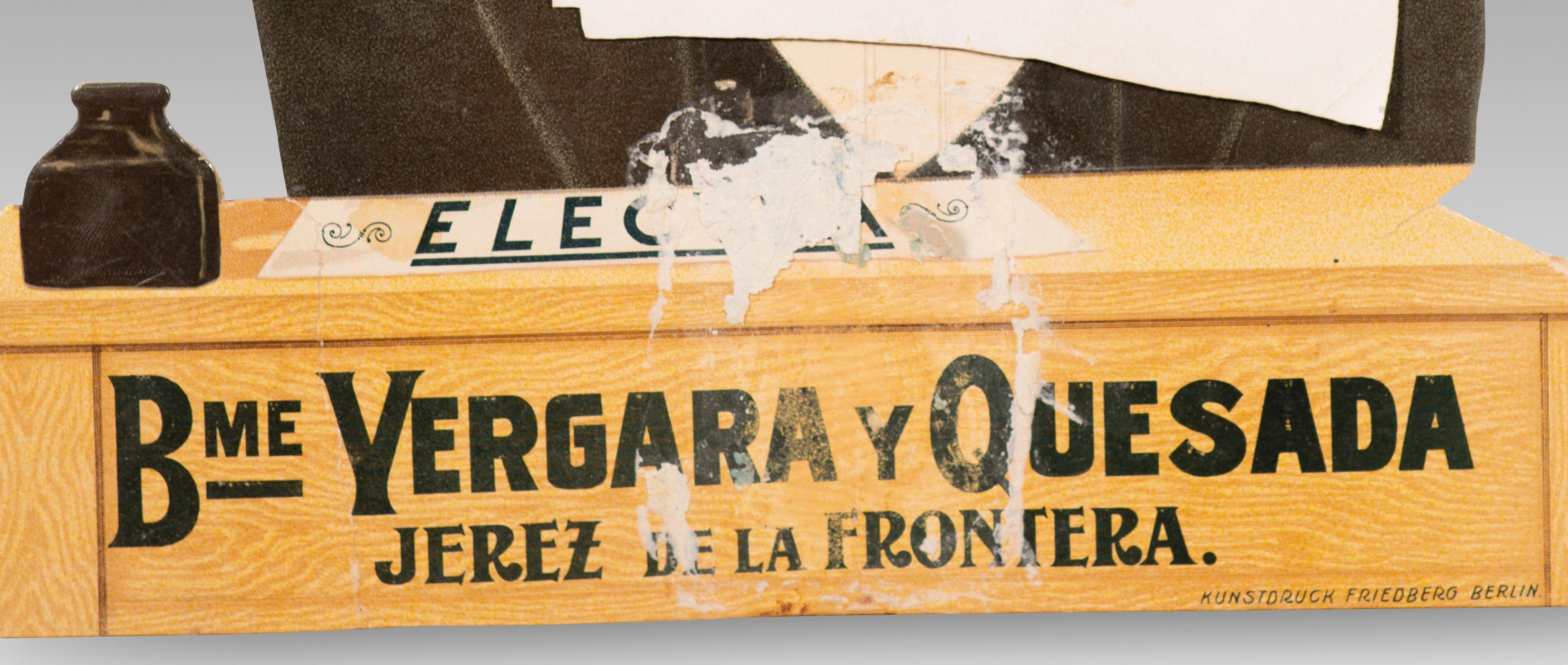 Werbeplakat, Bme Vergara y Quesada, Jerez de la Frontera. 20. Jahrhundert. im Zustand „Relativ gut“ im Angebot in Madrid, ES