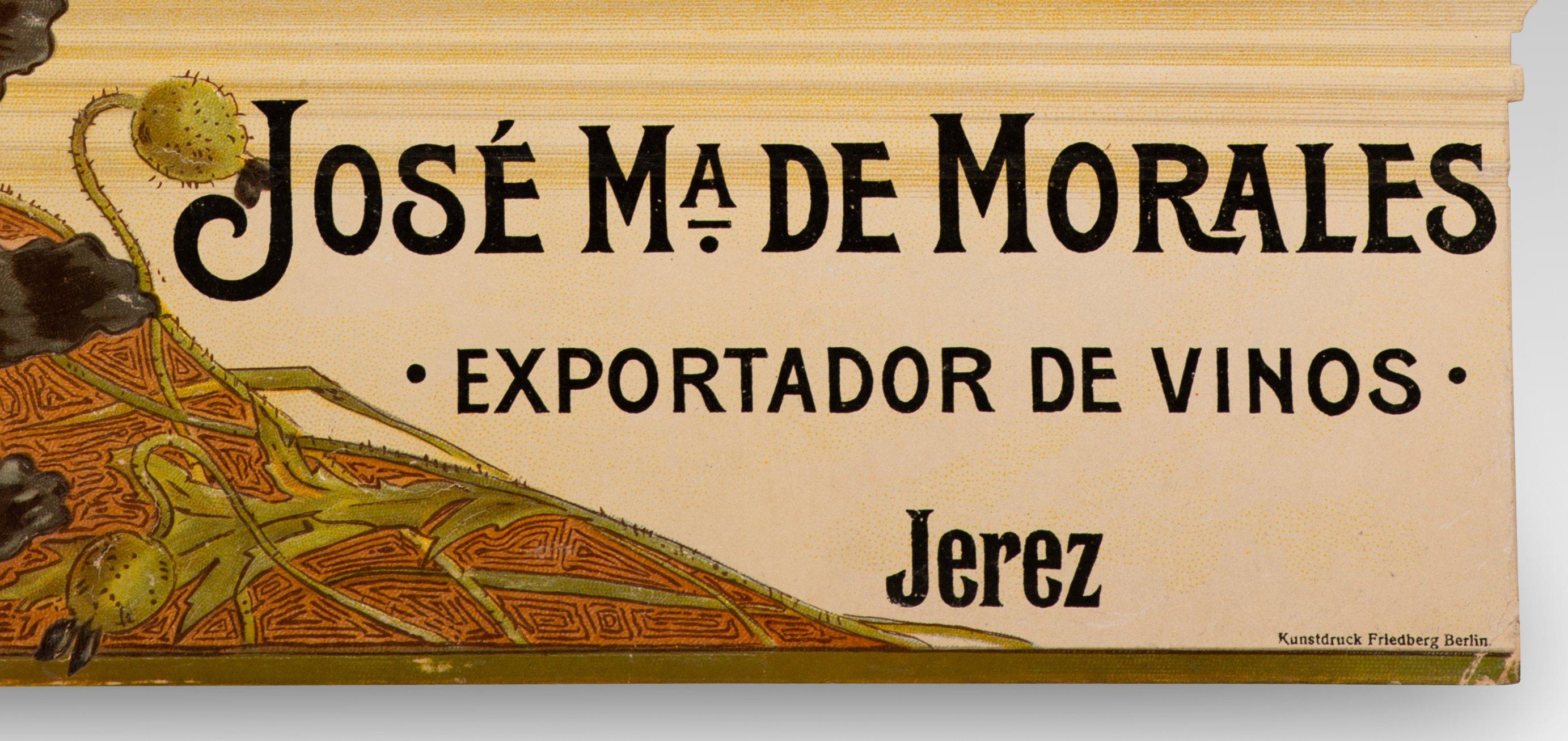 Other Advertising poster, José María de Morales, Wine exporter, Jerez. 20th c. For Sale