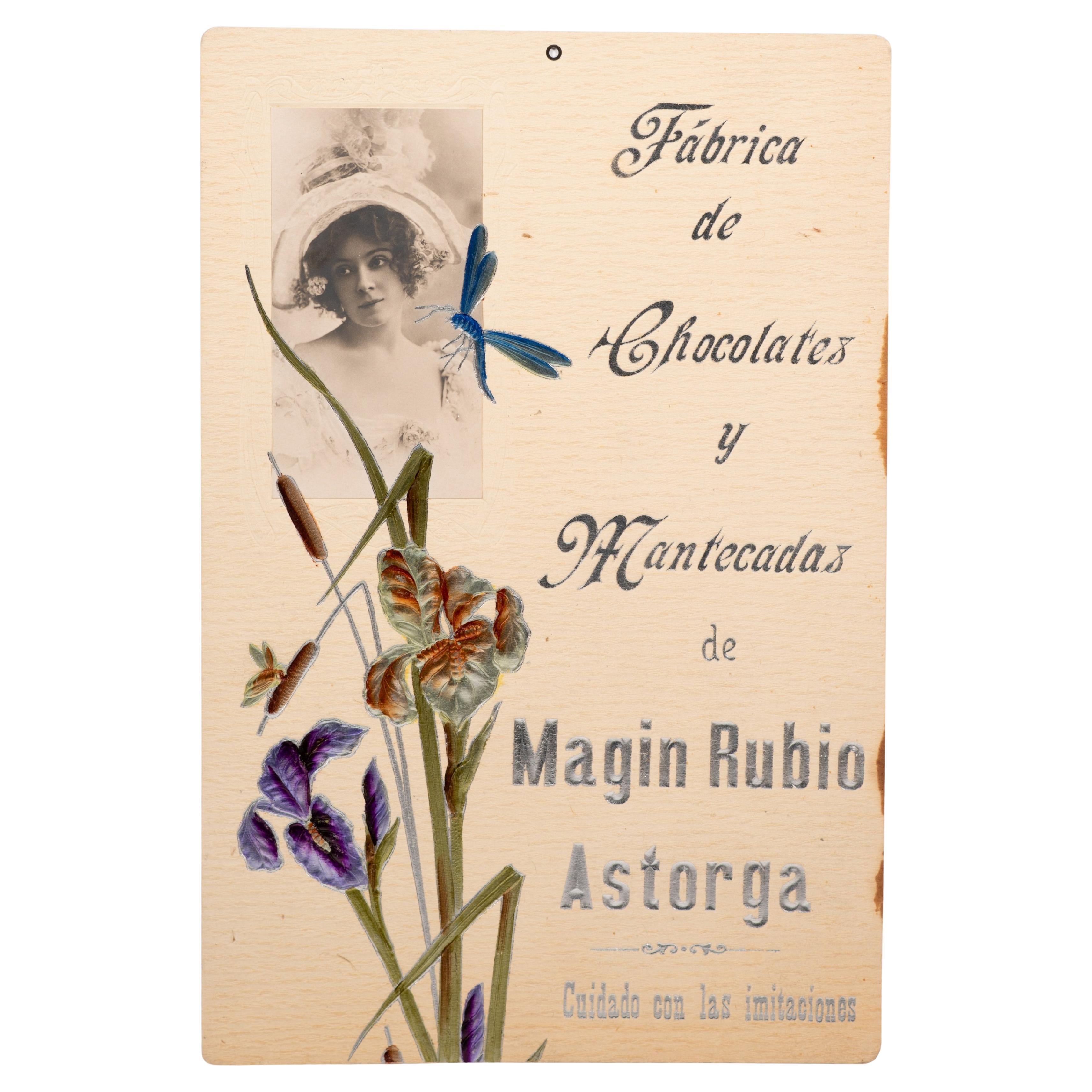 Advertising poster, Magin Rubio Factory. Paper or cardboard. Spain, ca 1900 For Sale