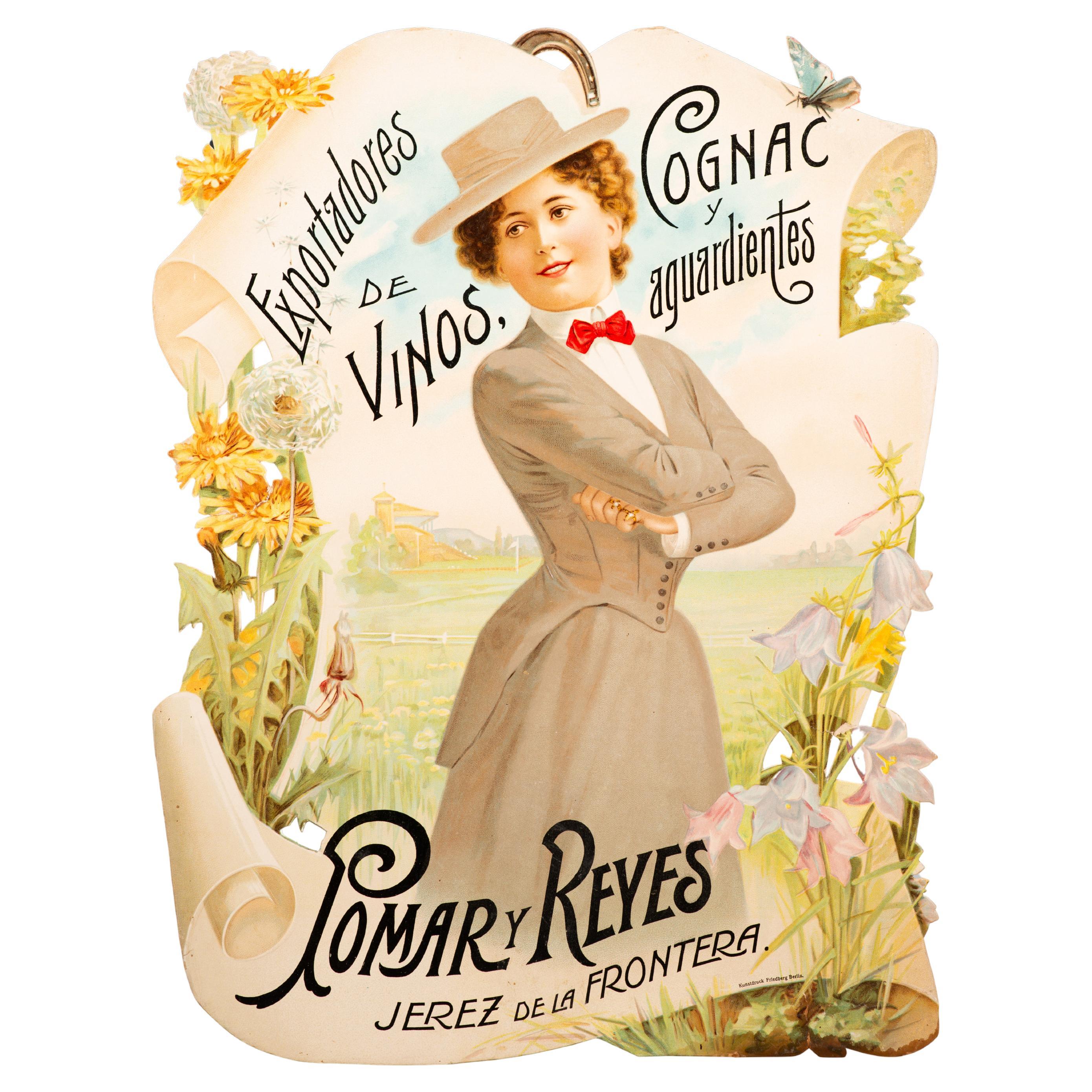 Advertising poster, Pomar y Reyes, Exporters of Wines, Cognac... 20th c.