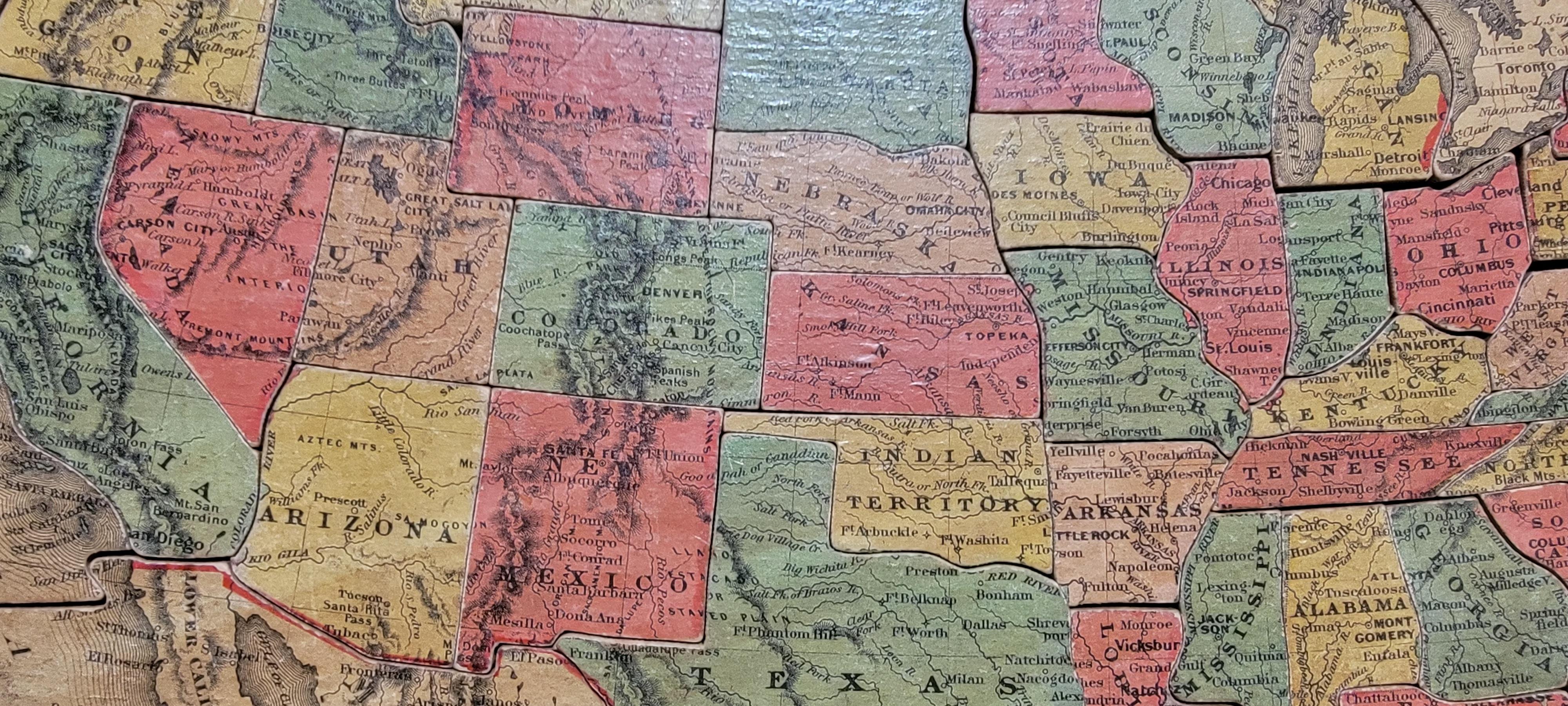 Advertising Puzzle USA Map Sherwin Williams Paint, 19th Century For Sale 3