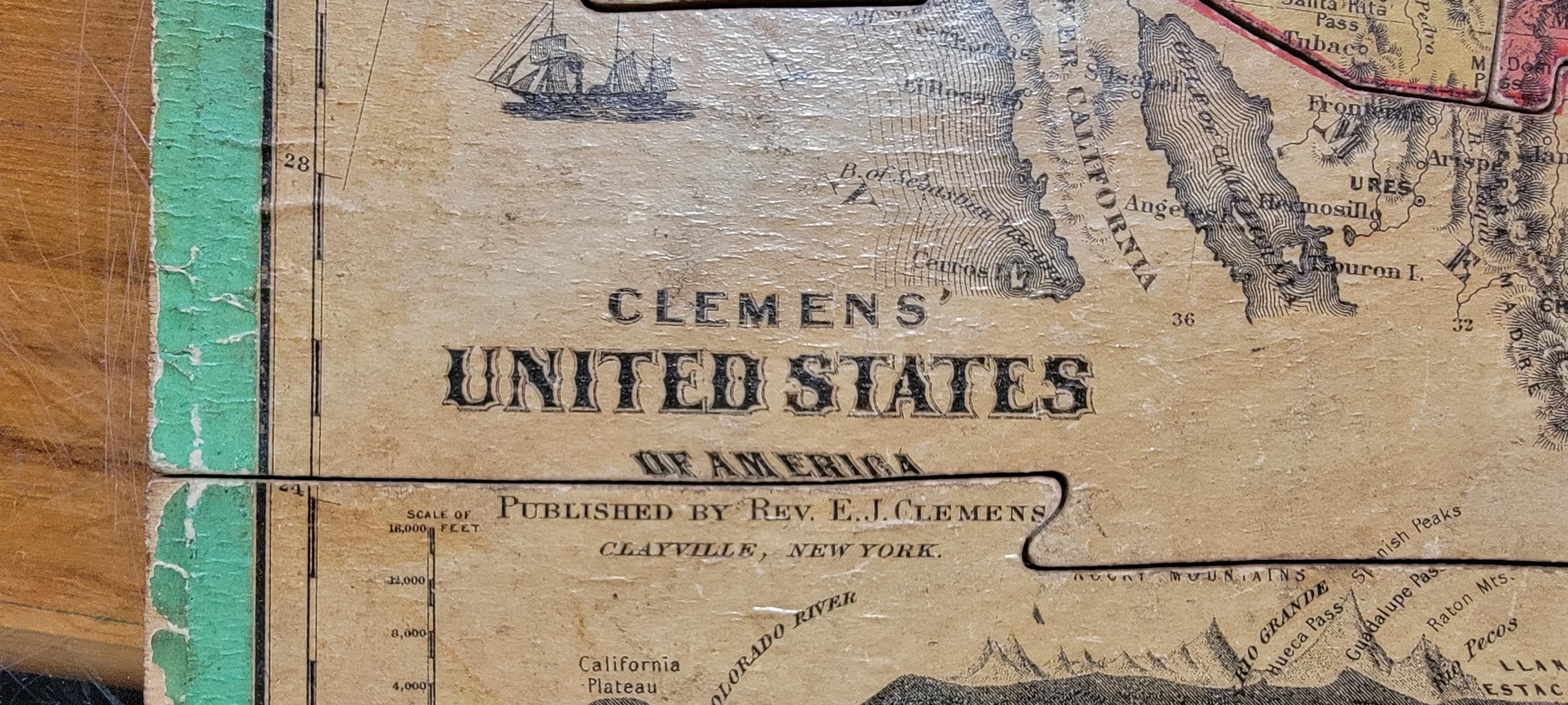 Advertising Puzzle USA Map Sherwin Williams Paint, 19th Century For Sale 4