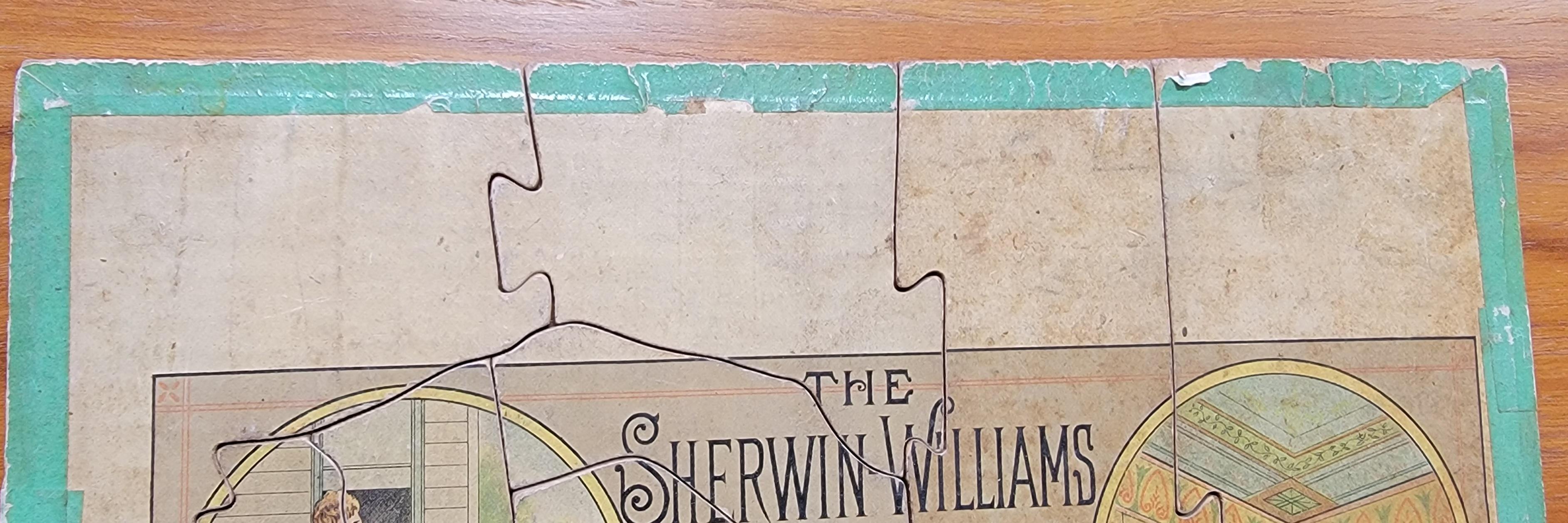 American Advertising Puzzle USA Map Sherwin Williams Paint, 19th Century For Sale
