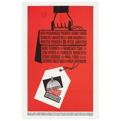 "Advise & Consent" 1962 U.S. One Sheet Film Poster