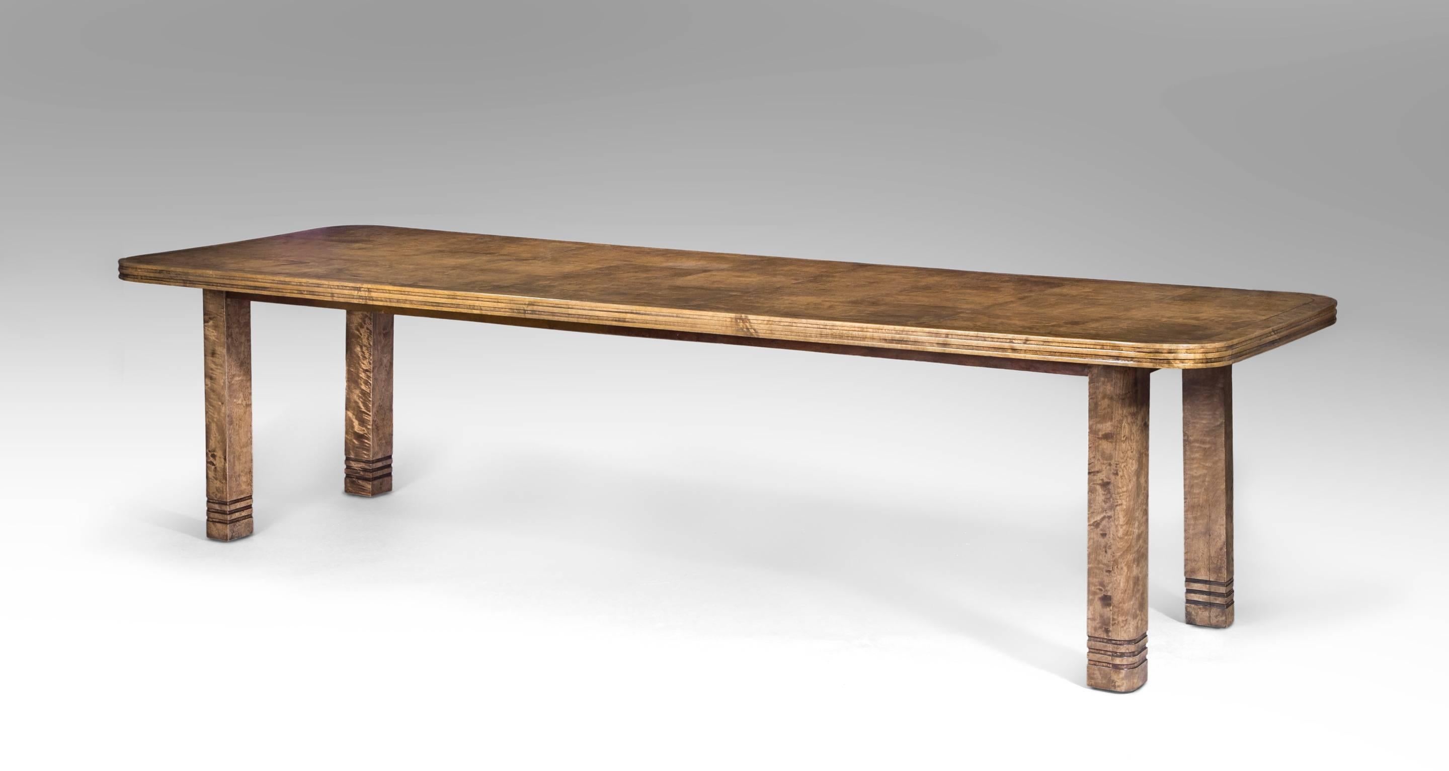 Modern A.E. Berglund, Attributed, Swedish Birch Dining or Conference Table