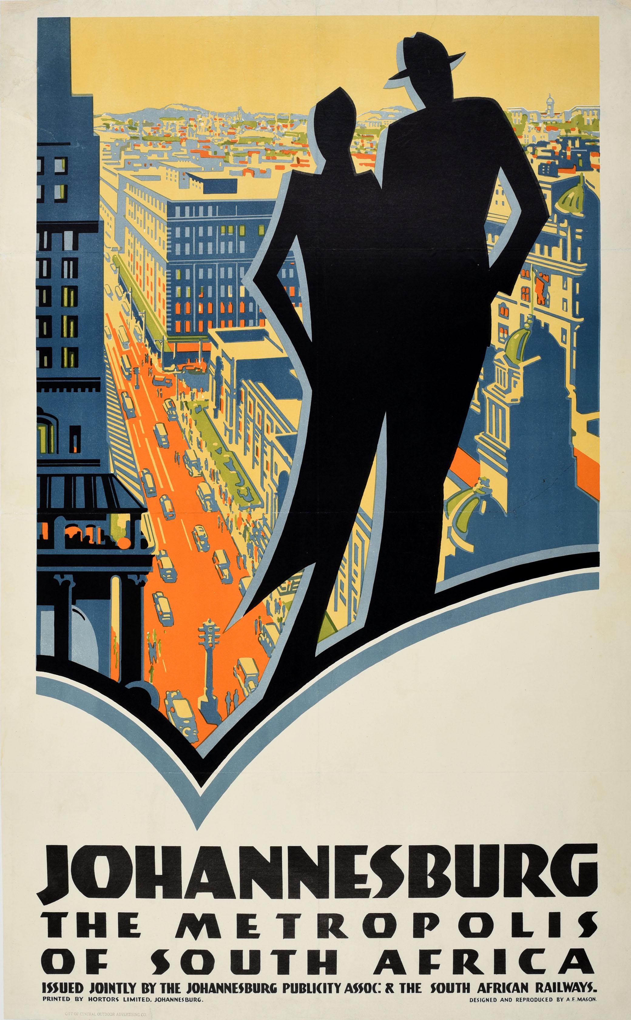 A.E. Mason Print - Original Vintage Rail Travel Poster Johannesburg The Metropolis Of South Africa