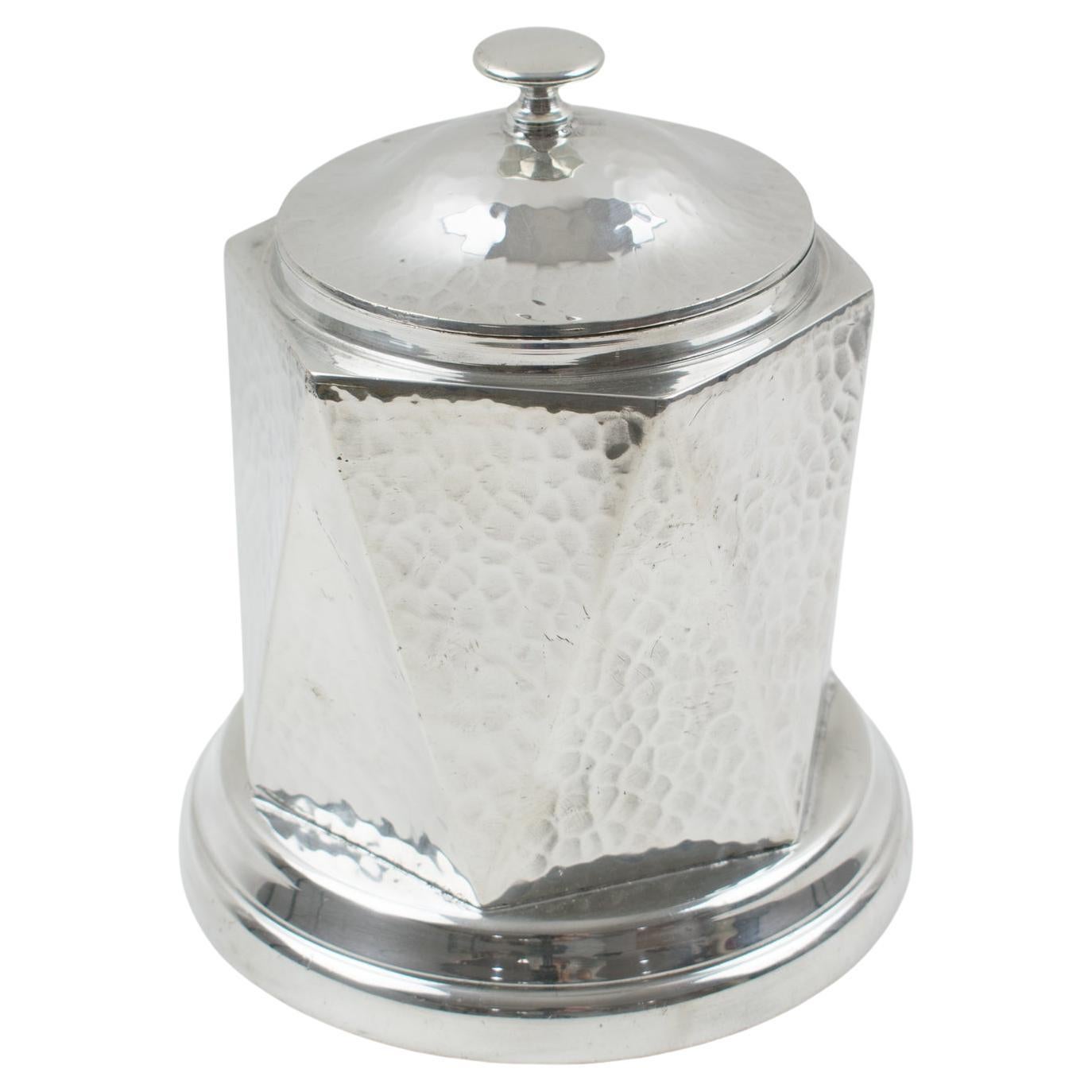 A.E. Poston & Co. Caja de peltre inglesa Art Decó para el té