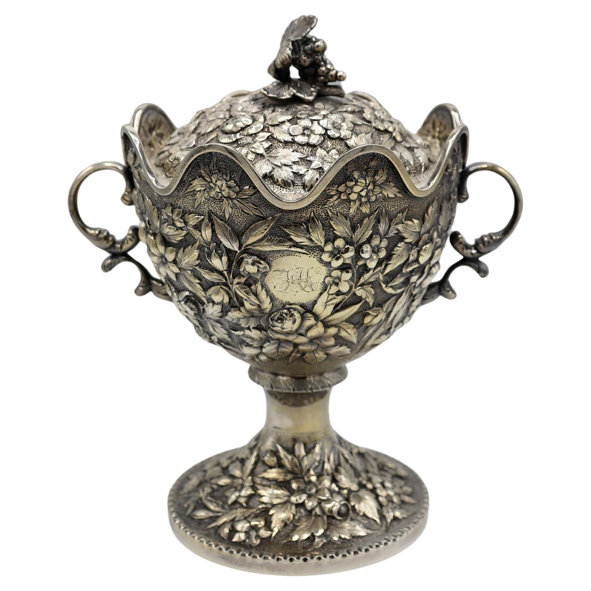 Women's or Men's A.E. Warner Baltimore Sterling Silver Repousse Tea & Coffee Service 5 Piece Set