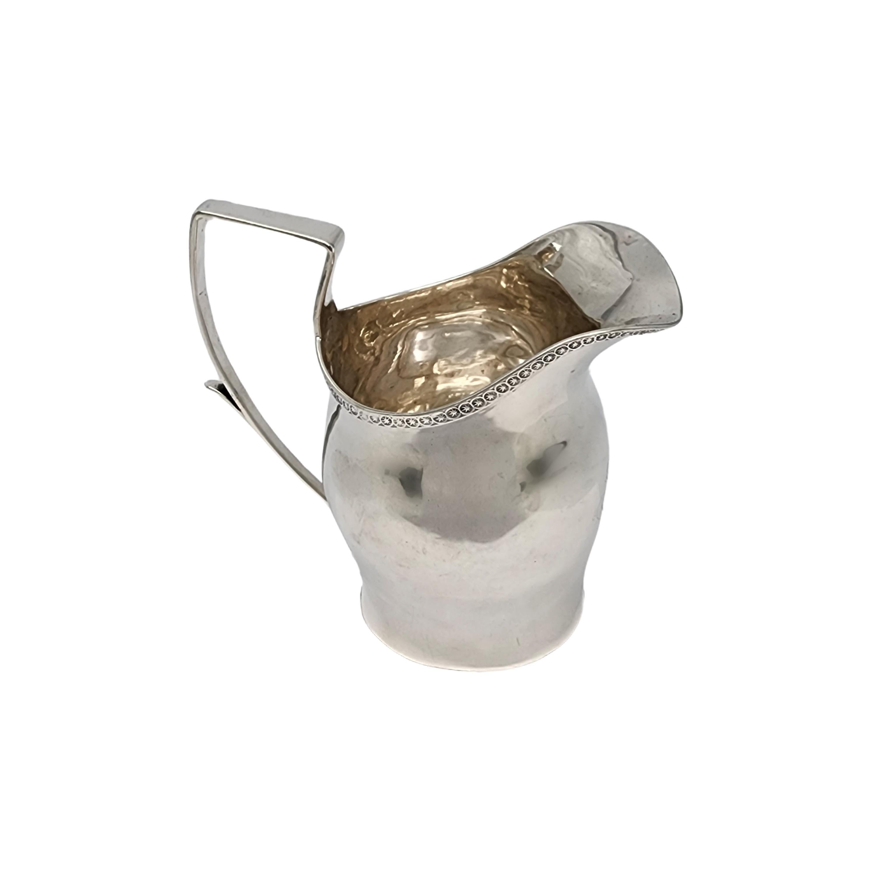 AE Warner Coin Silver Creamer with Monogram #16816 In Good Condition In Washington Depot, CT