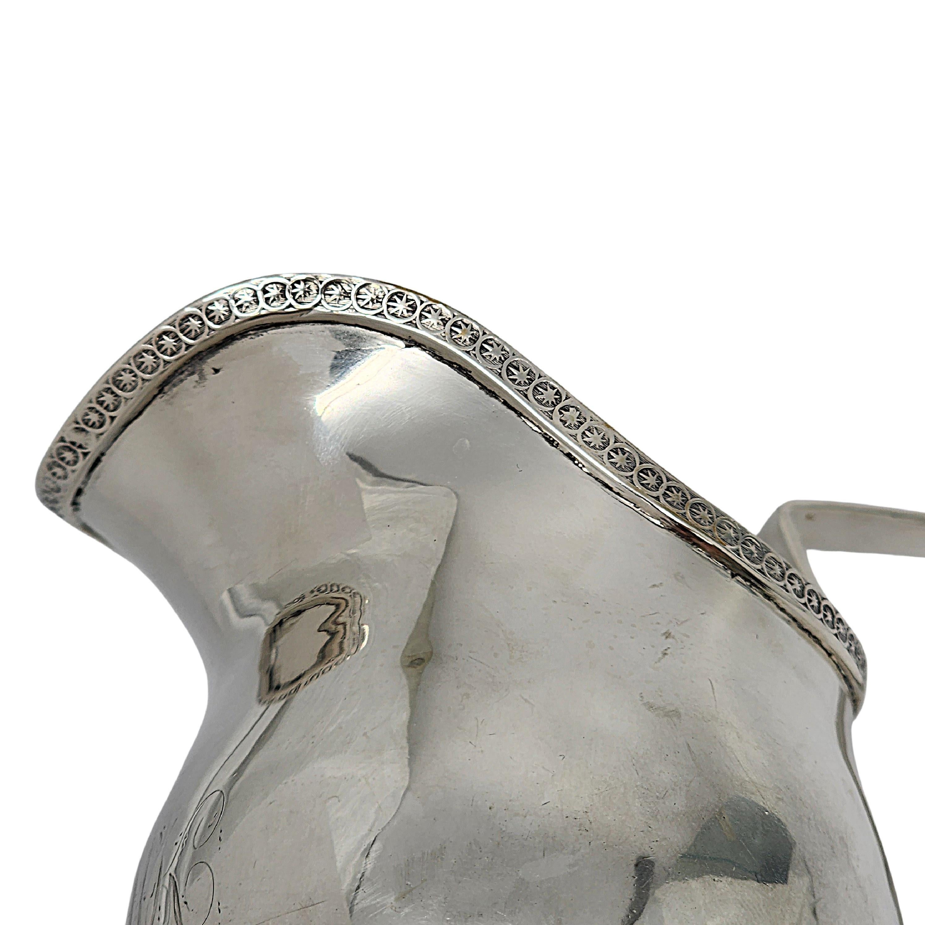AE Warner Coin Silver Creamer with Monogram #16816 2