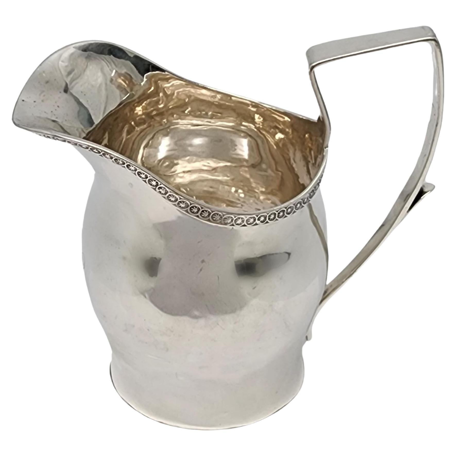 AE Warner Coin Silver Creamer with Monogram #16816
