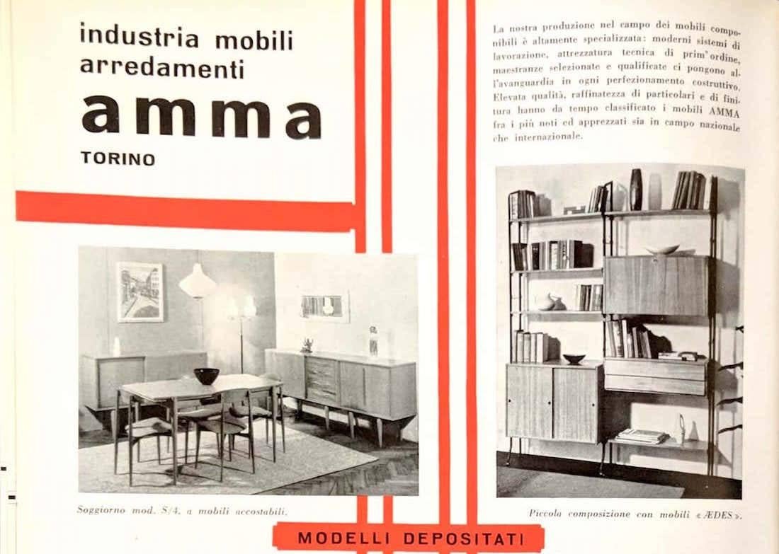 Aedes Italian Midcentury Wall Unit by Amma, 1950s 8