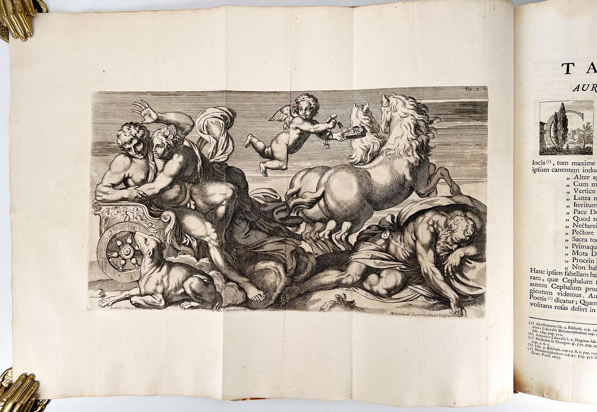 italien Aedium Farnesiarum Tabulae, Annibale CARRACCI, 1753 -folio surdimensionné en vente