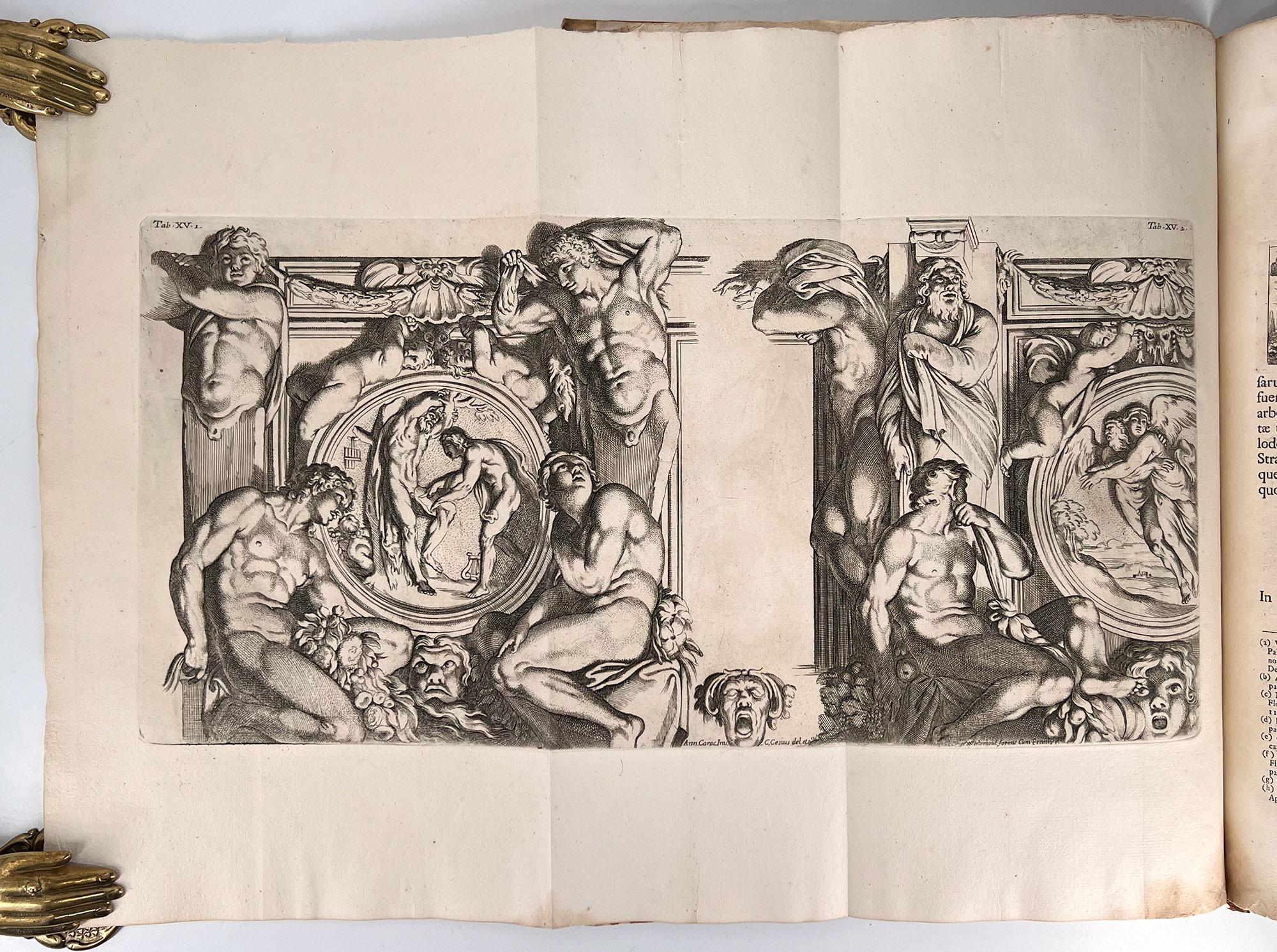 Cuir Aedium Farnesiarum Tabulae, Annibale CARRACCI, 1753 -folio surdimensionné en vente