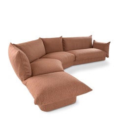 Aedo Composizione 14 Brick Red Curved Sofa