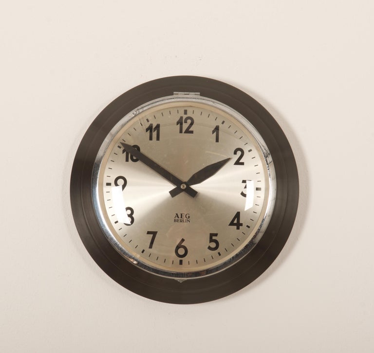 AEG Factory, Station Wall Clock by Peter Behrens For Sale at 1stDibs