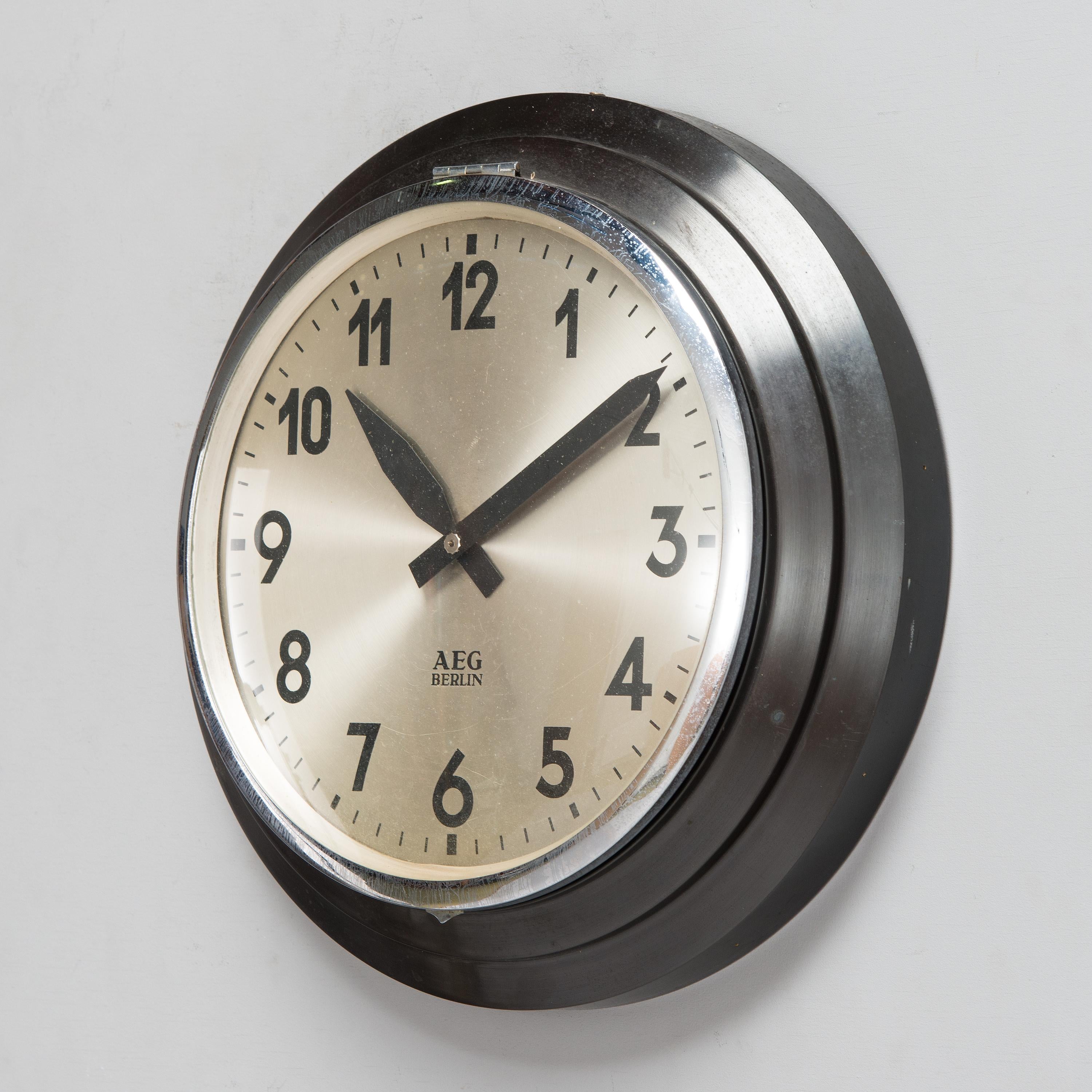 Bauhaus AEG Factory, Station Wall Clock by Peter Behrens For Sale