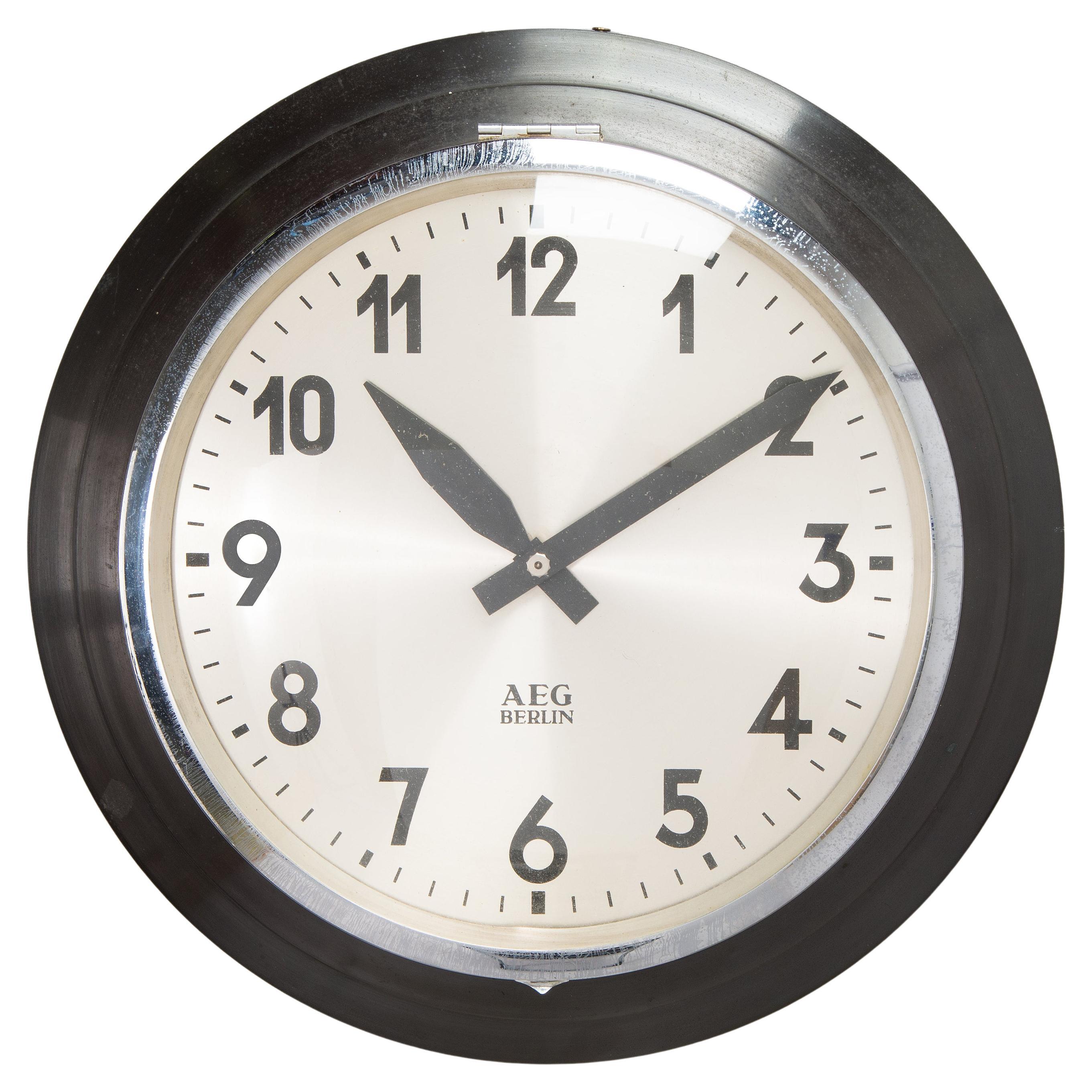 AEG Factory, Station Wall Clock by Peter Behrens For Sale