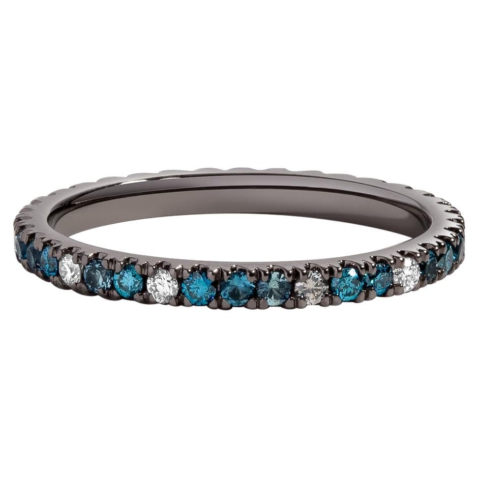 Aegean Blue Ring, Mixed Color Eternity Band For Sale