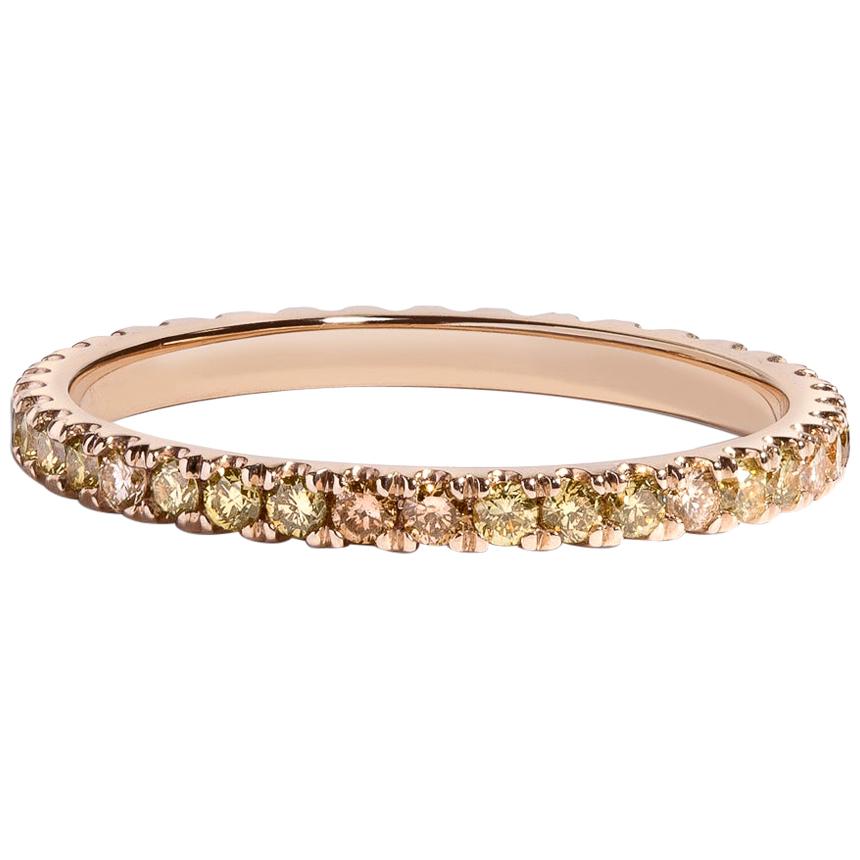 Aegean Green Eternity Band with Olive, Champagne & Cognac Diamonds by Selin Kent For Sale