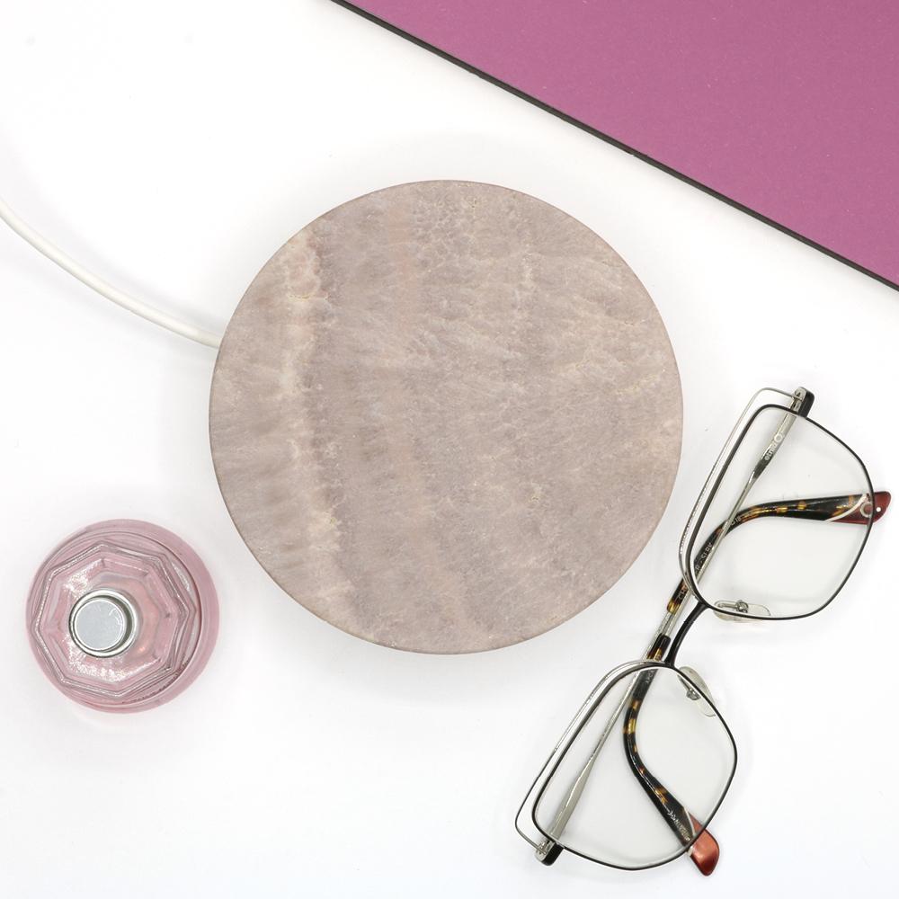 - Aegean Pink Marble Base, klein, 15W Wireless Charger (Marmor) im Angebot