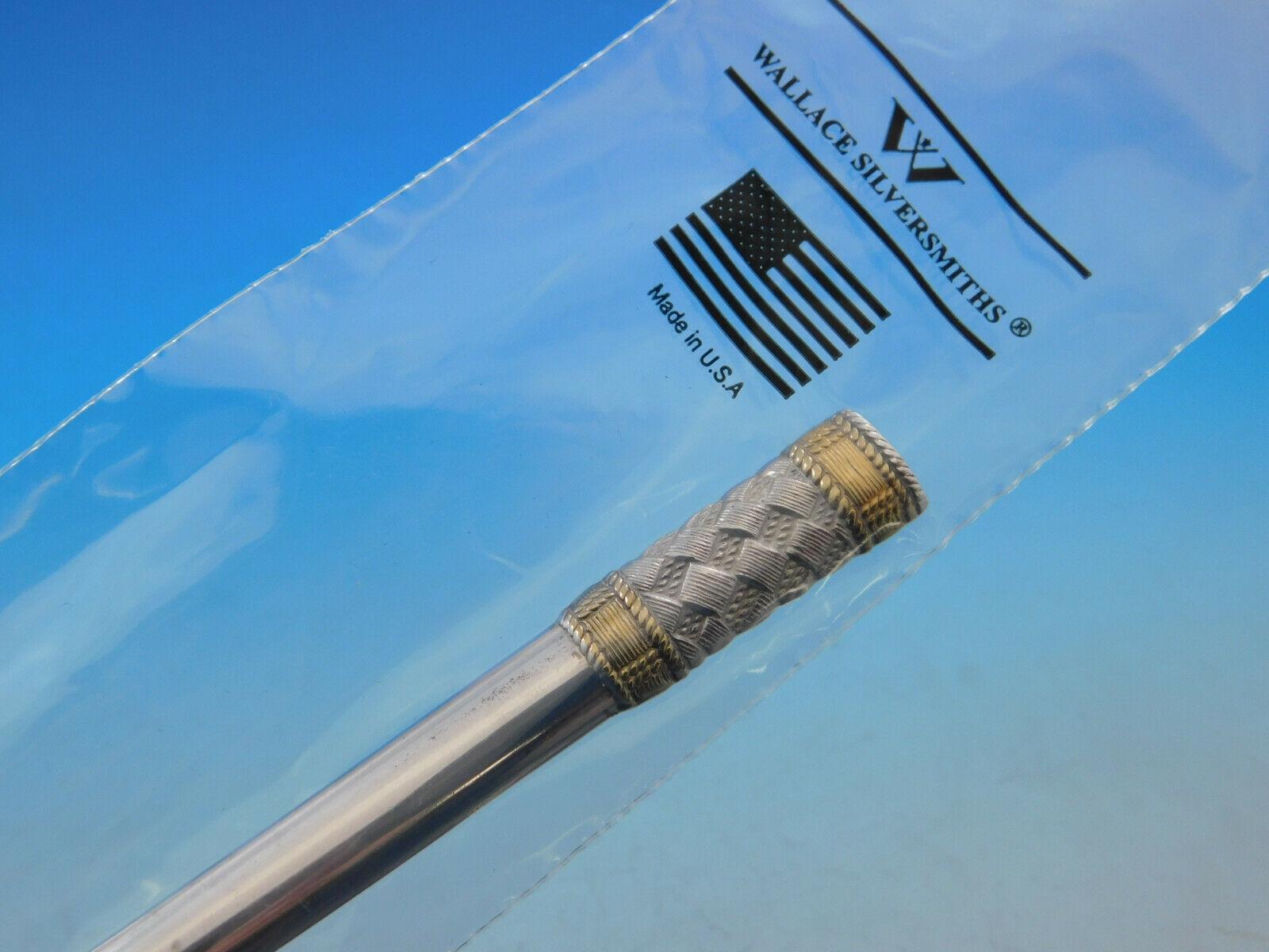 20th Century Aegean Weave Gold by Wallace Sterling Silver Flatware Set 12 Service 65 Pcs New