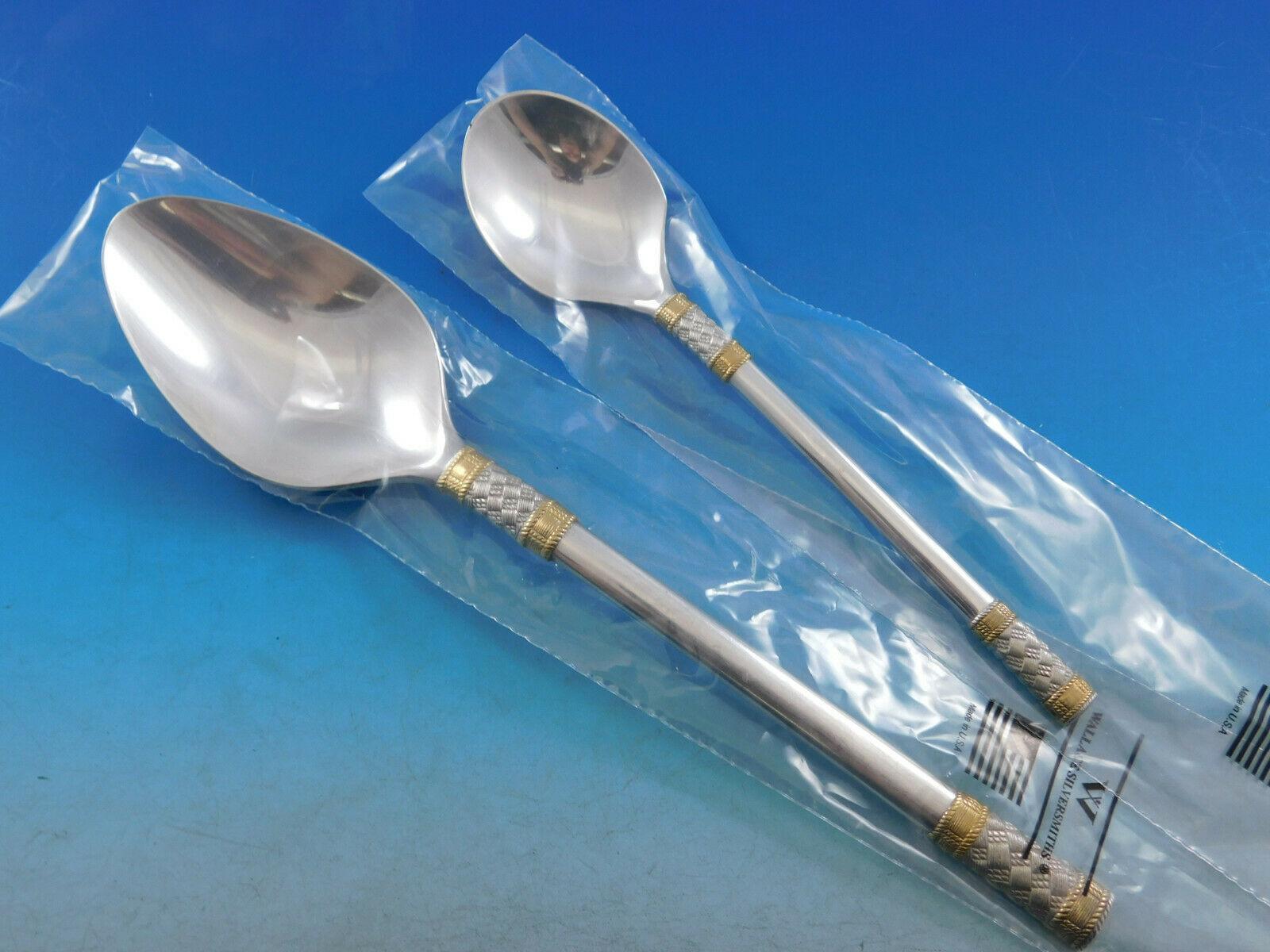 Aegean Weave Gold by Wallace Sterling Silver Flatware Set 12 Service 65 Pcs New 3