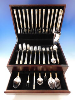 Aegean Weave Gold von Wallace Sterlingsilber-Besteck-Set 12 Service 68 Teile