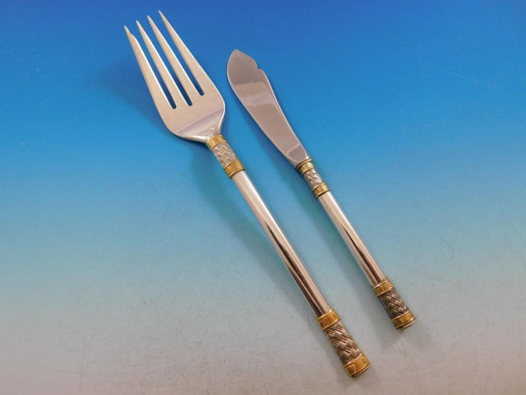 Aegean Weave Gold by Wallace Sterling Silver Flatware Set ...