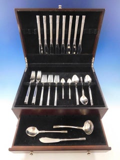 Aegean Weave Plain by Wallace Sterling Silver Flatware Set for 8 Service 44 pcs